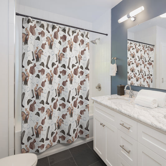Shower Curtains - Adorable fox pony print