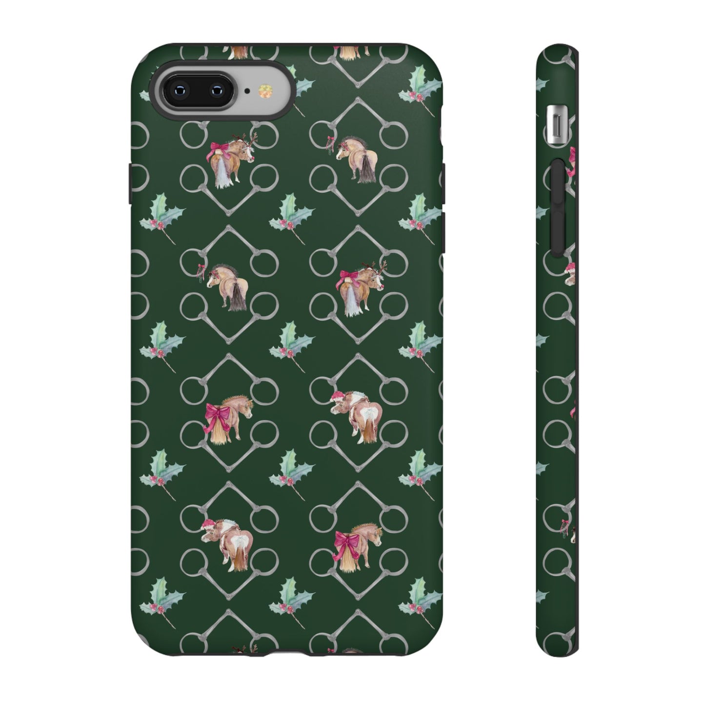 Adorable Little Ponies and Holly in Hunter Green Tough Phone Case