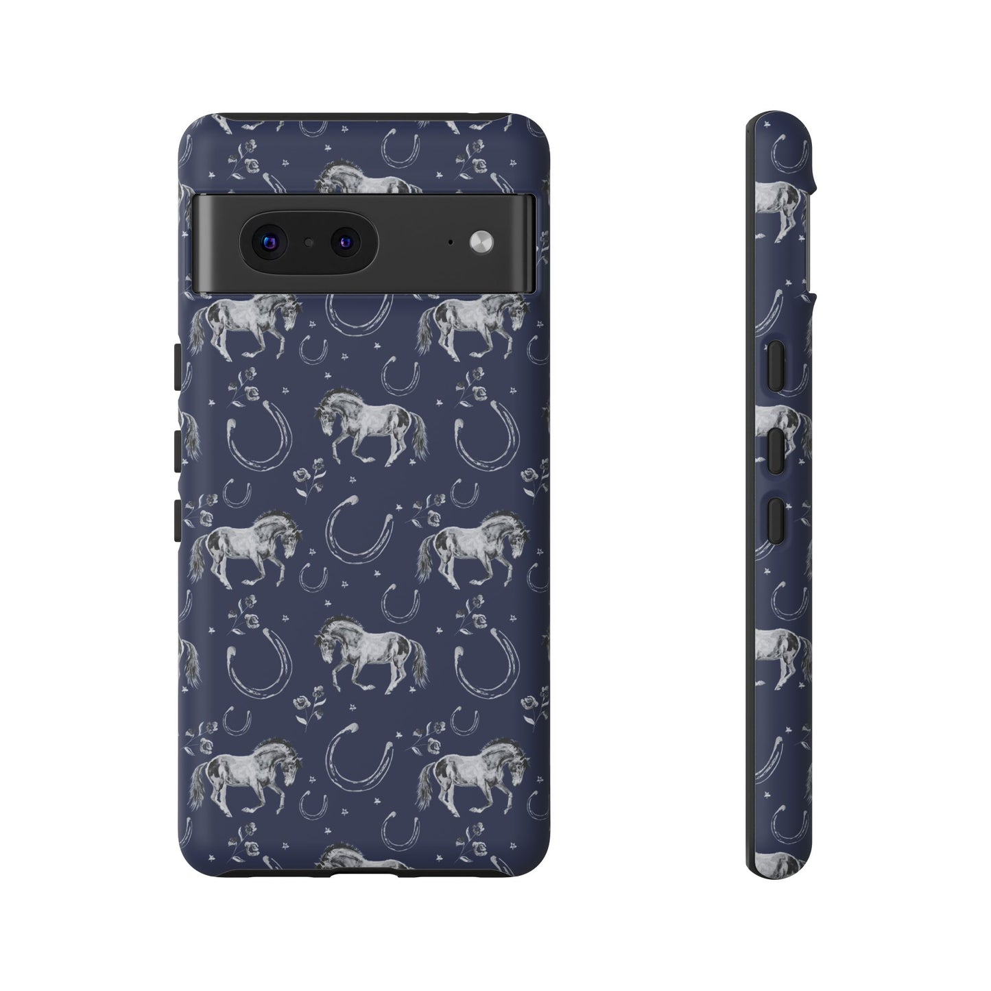 Lucky Mustang Tough Phone Case in Navy