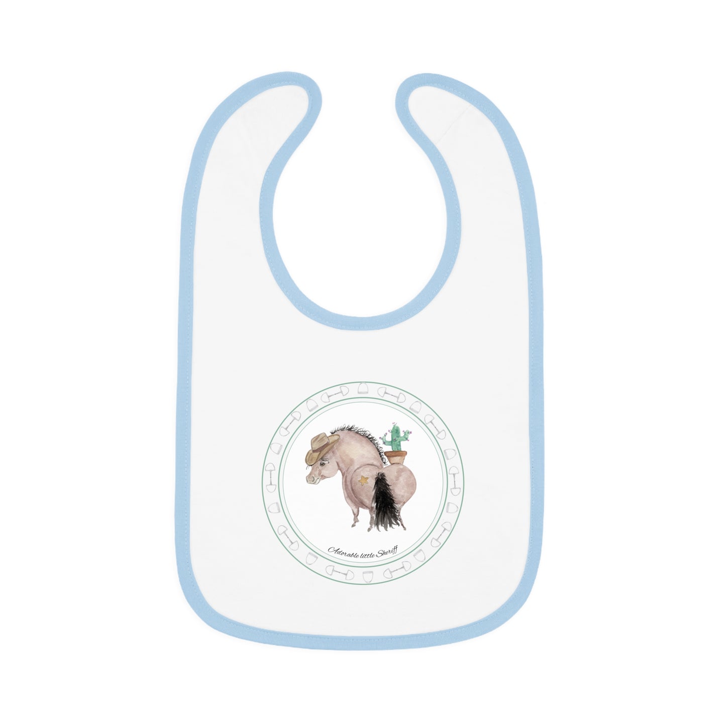 Adorable little Sherrif Baby Bib — Contrast Trim Jersey Bib