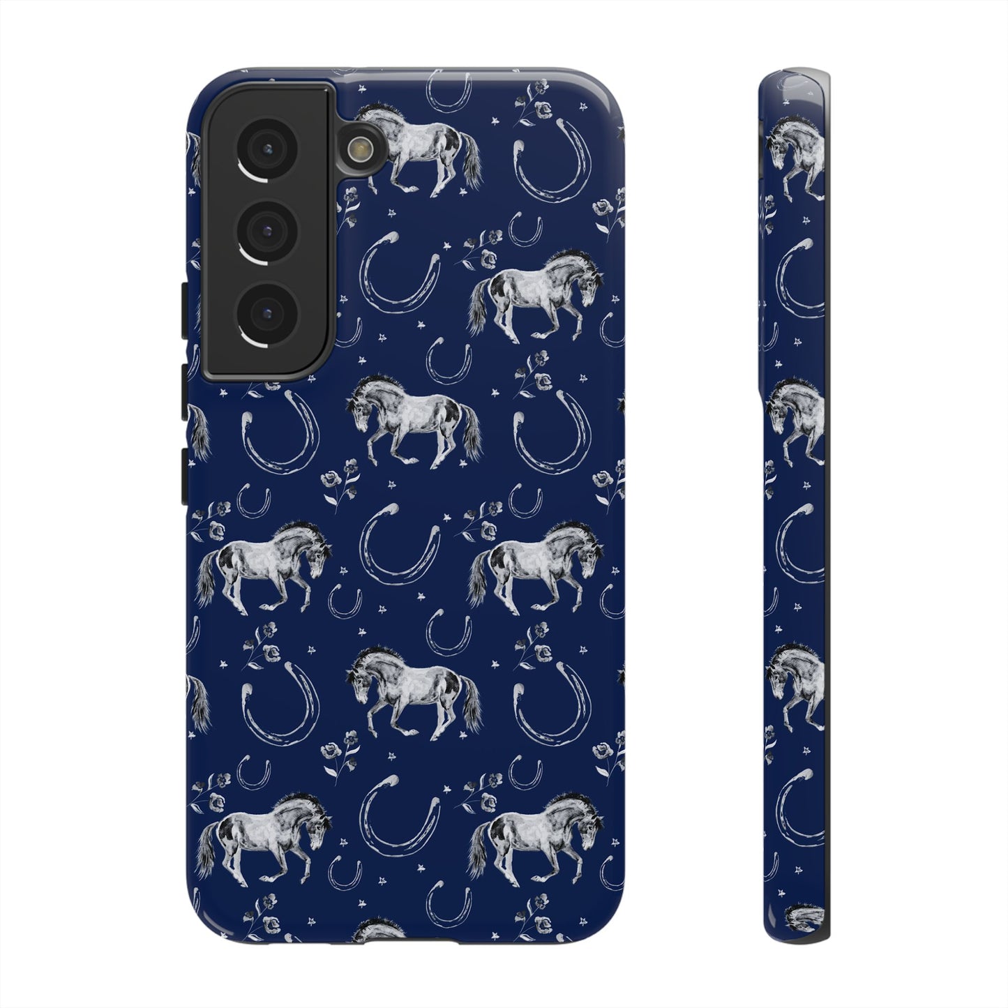 Lucky Mustang Tough Phone Case in Navy