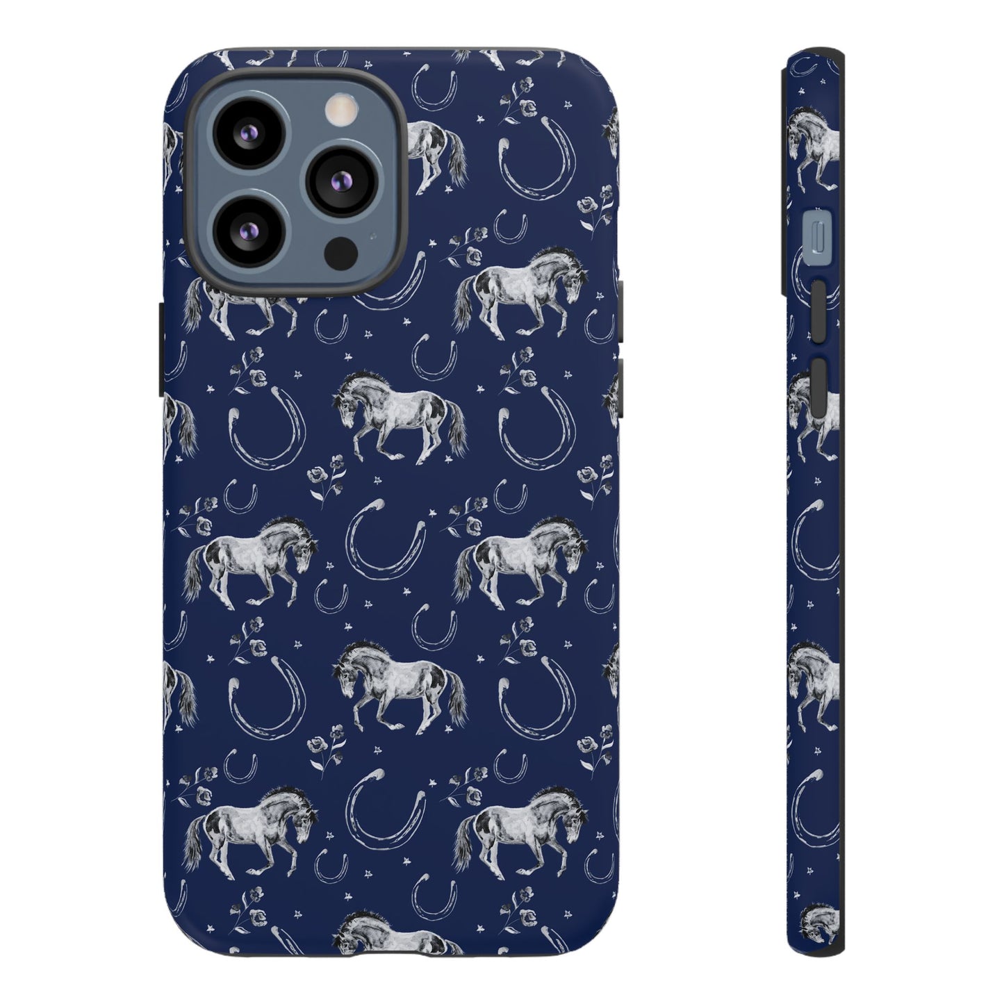 Lucky Mustang Tough Phone Case in Navy