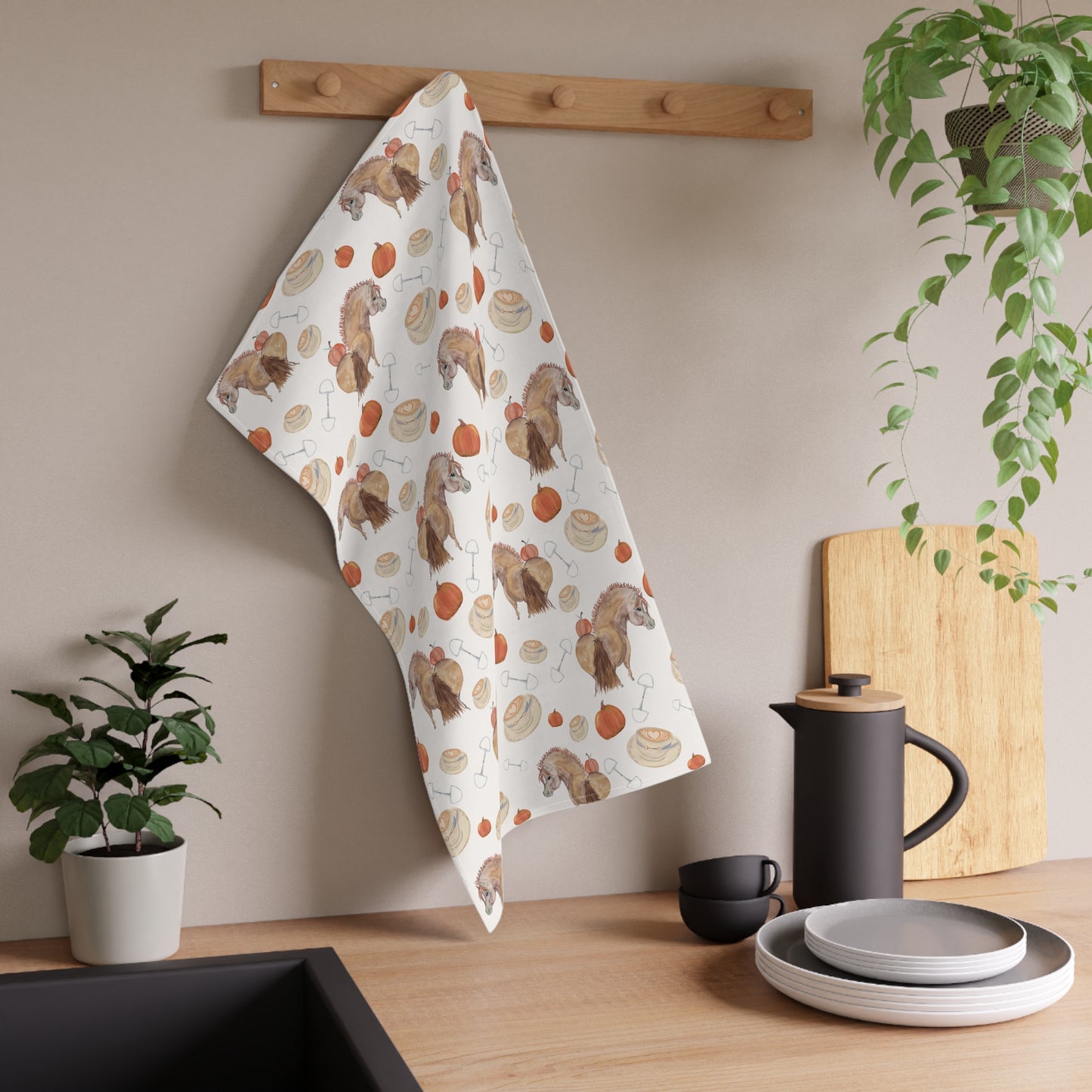 Adorable Pumpkin Spice Pony PrintTea Towels (cotton)