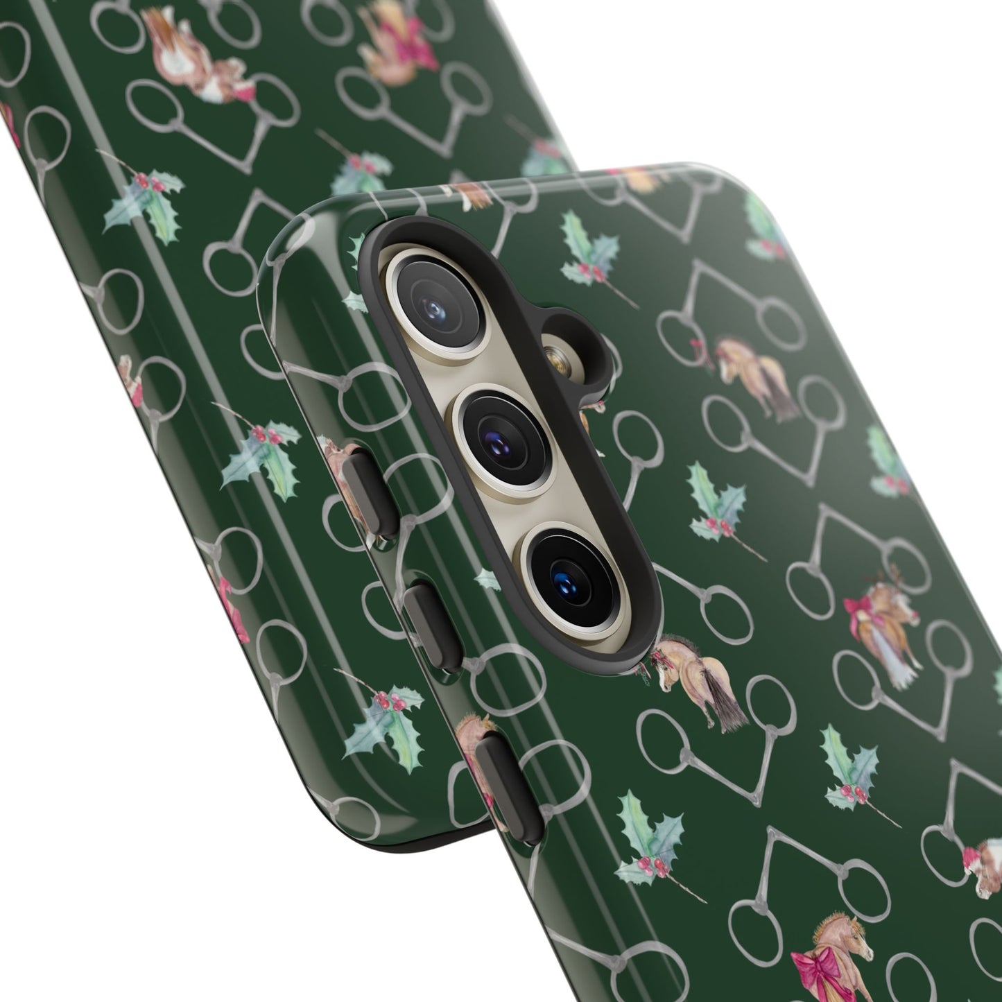 Adorable Little Ponies and Holly in Hunter Green Tough Phone Case