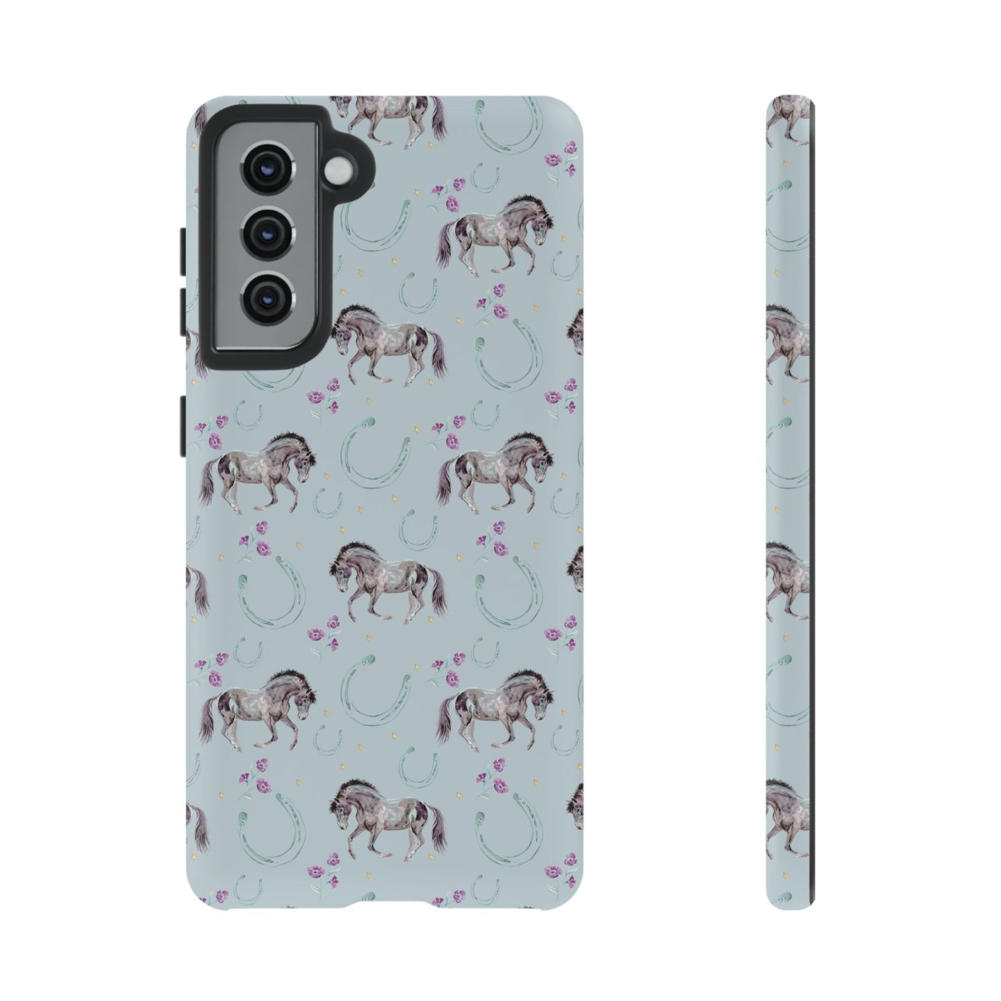 Luck Mustang Tough Phone Case - Light Blue