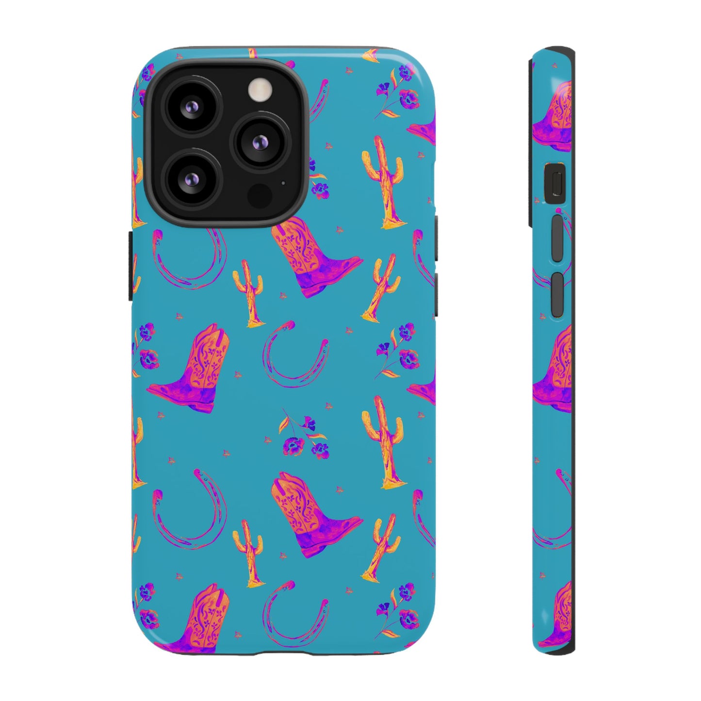 Lucky Boots in Teal Tough Phone Case