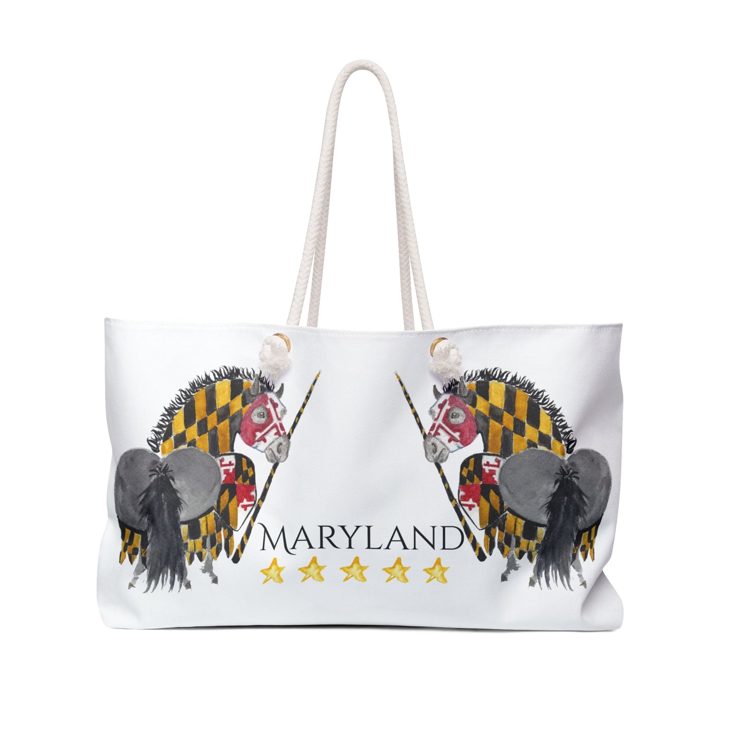 Equestrian Weekender Bag -Adorable little Maryland 5 star" - Stylish Travel Tote for Horse Lovers