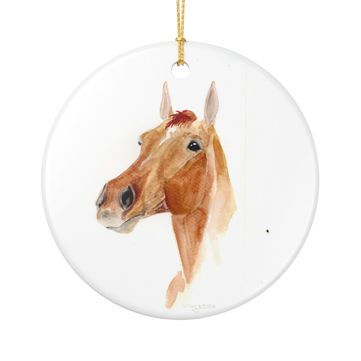 Ficher Ceramic Ornament — Cute Black Pony Holiday Decoration