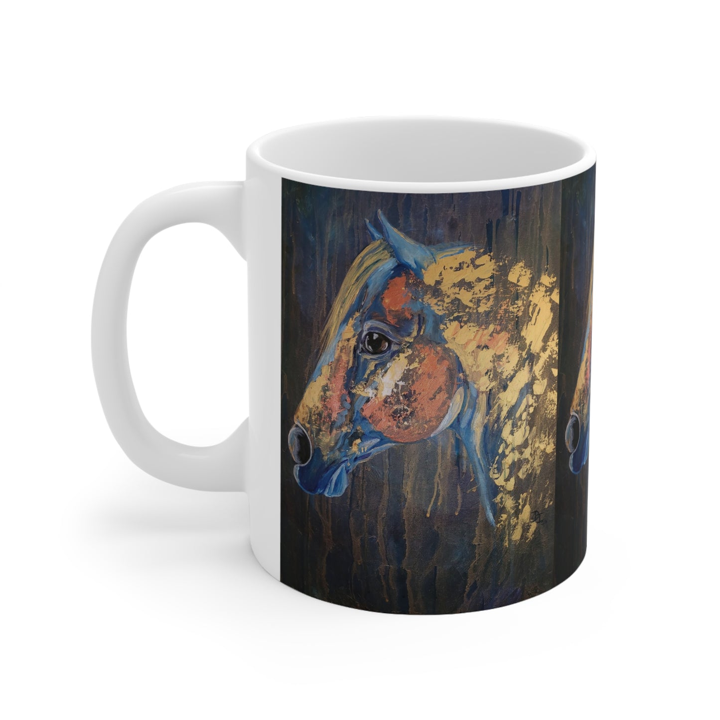 Love Blue and Gold Ceramic Mug 11oz - SonaEquestrian