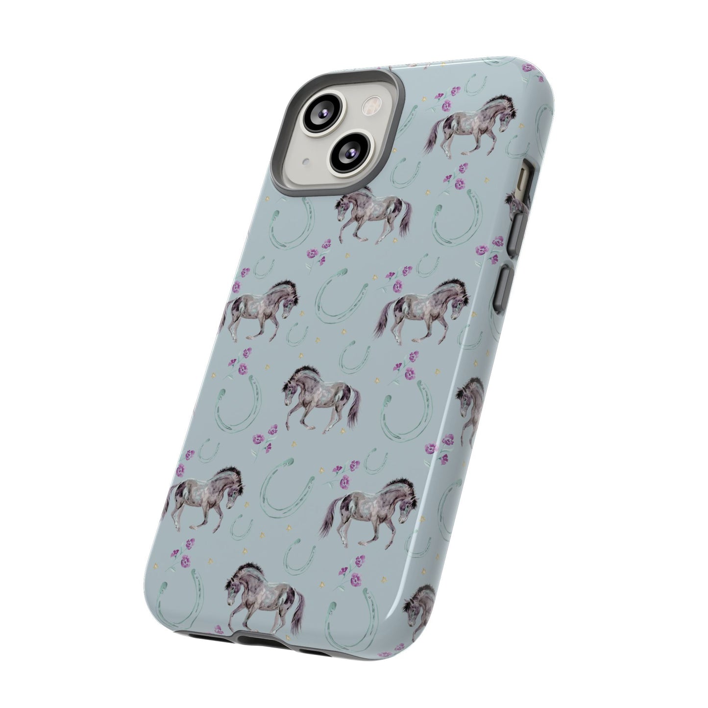 Luck Mustang Tough Phone Case - Light Blue