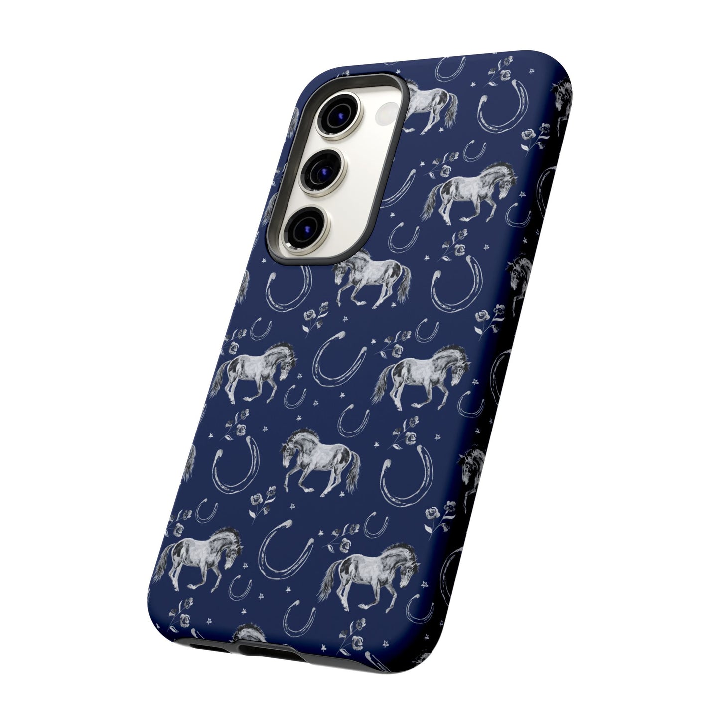 Lucky Mustang Tough Phone Case in Navy