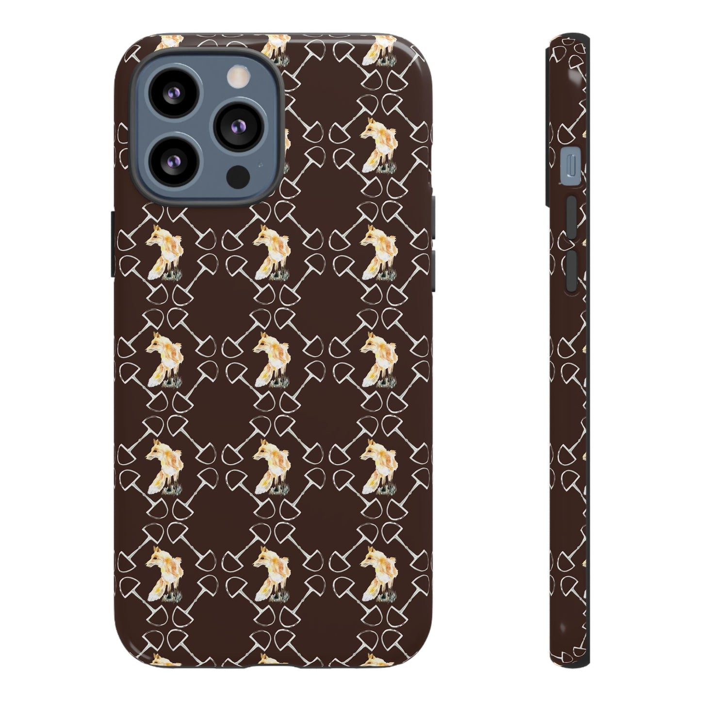 Spring Foxes and Bits in Hazelnut Tough Phone Case