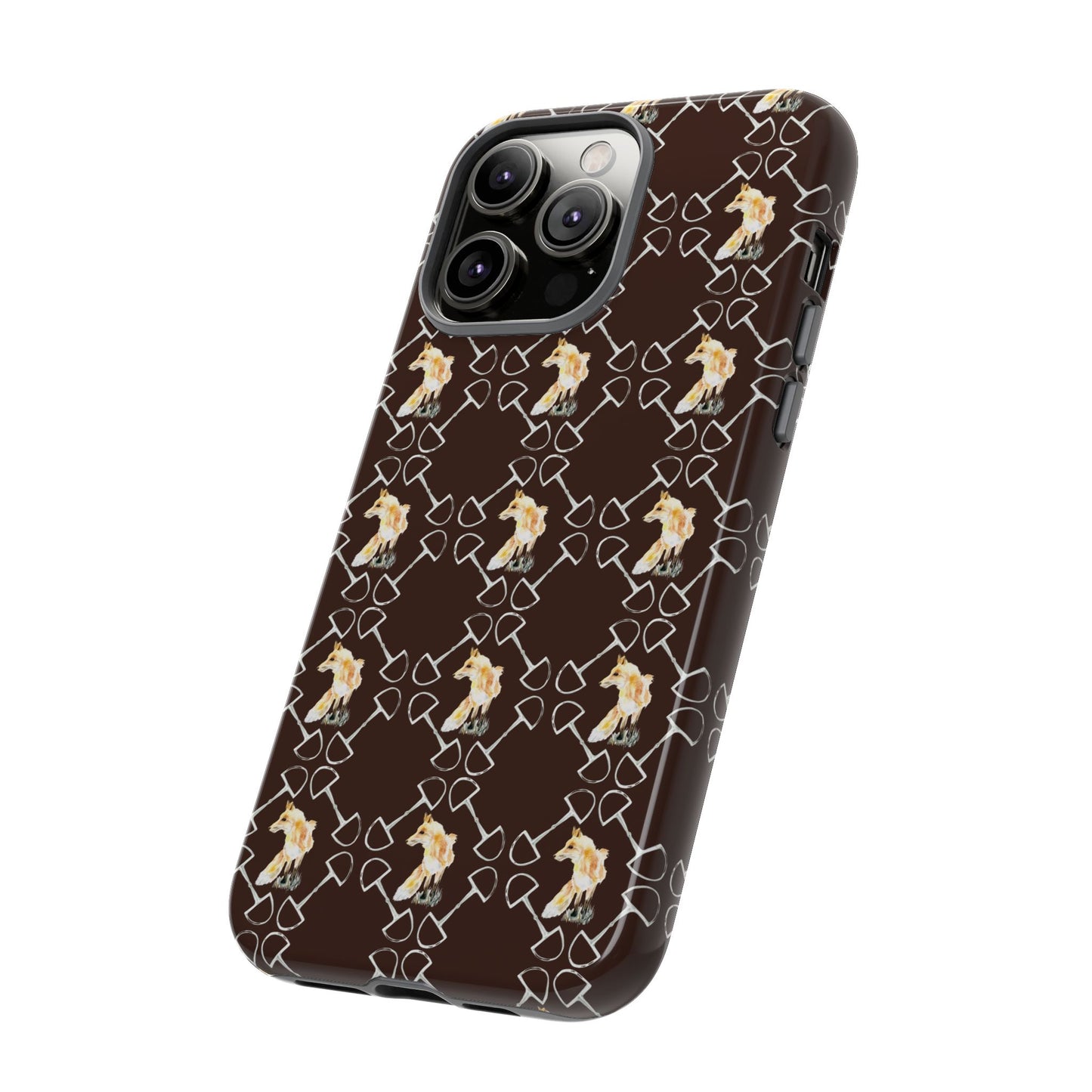 Spring Foxes and Bits in Hazelnut Tough Phone Case