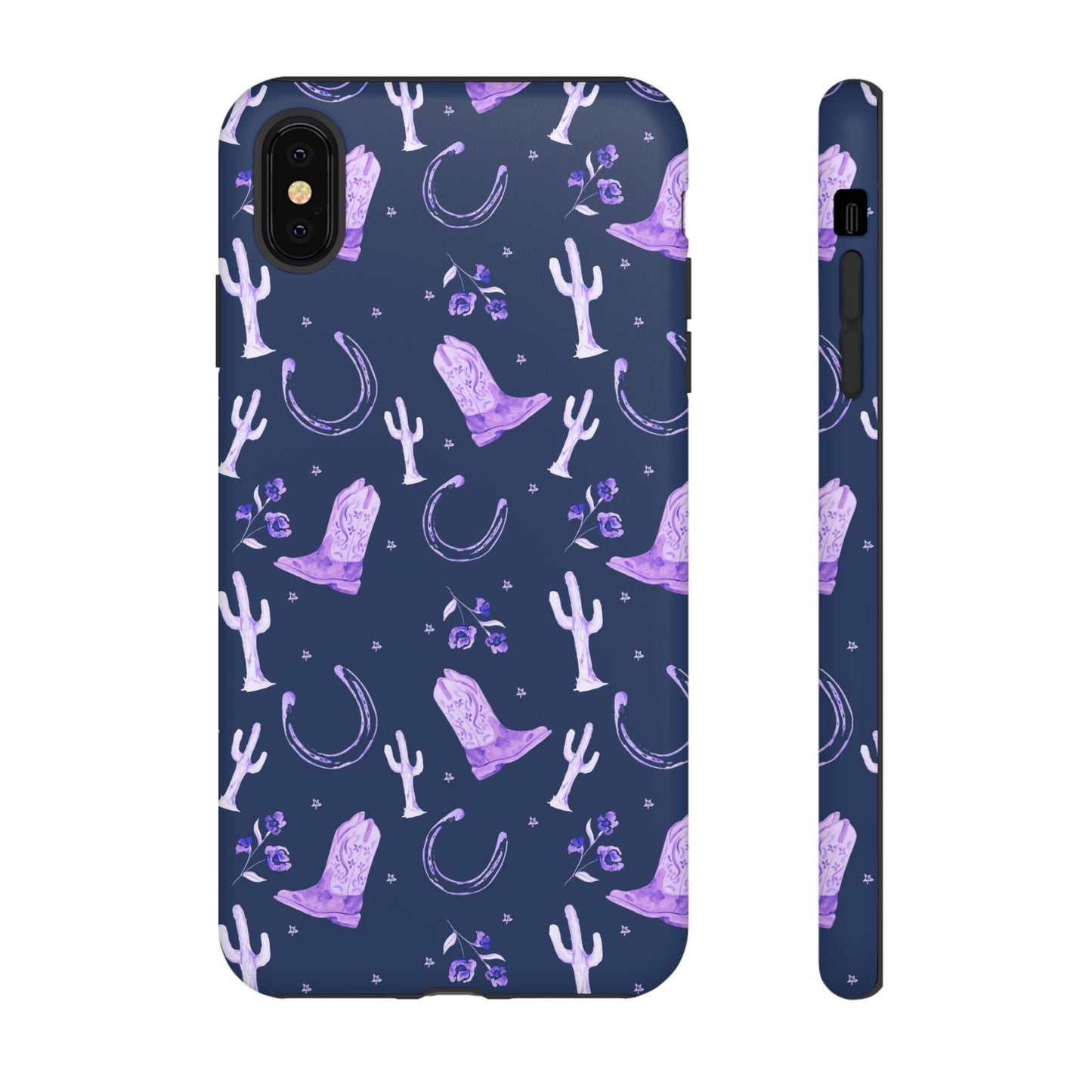 Lucky Boots in Navy and Lavender Tough Phone Case