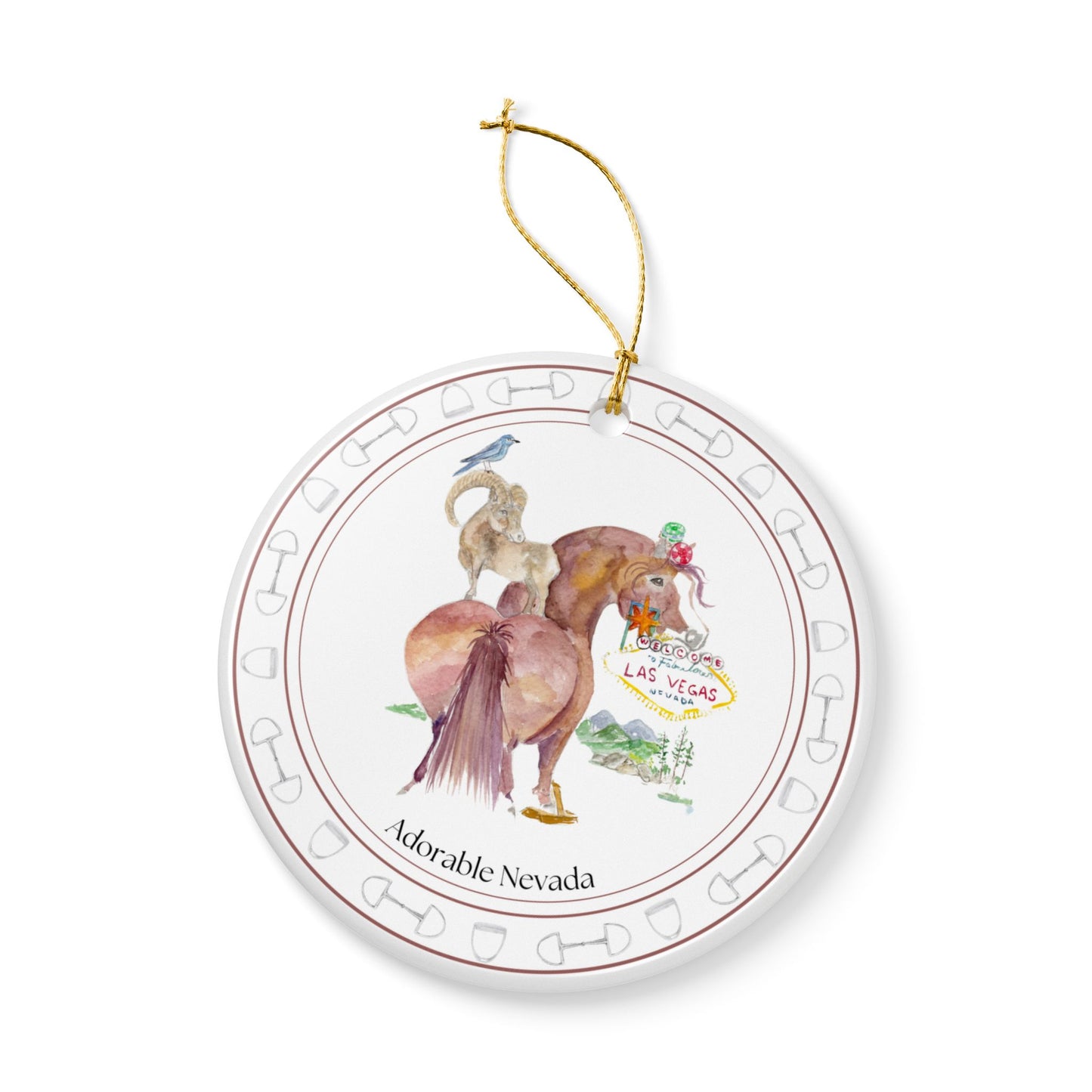 Adorable Nevada Ceramic Ornaments, Custom Holiday Decor, 2-Sided Christmas Ornament, Unique Gift, Home Decoration, Keepsake