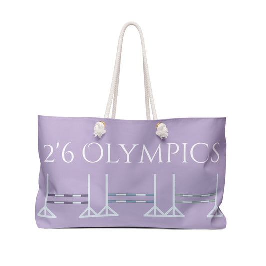 Equestrian Weekender Bag -2'6 Olympics" - Stylish Travel Tote for Horse Lovers Lilac