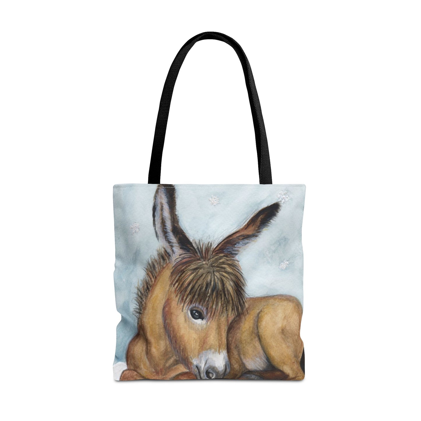 Snow flake donkey napTote Bag - Whimsical Equestrian Design