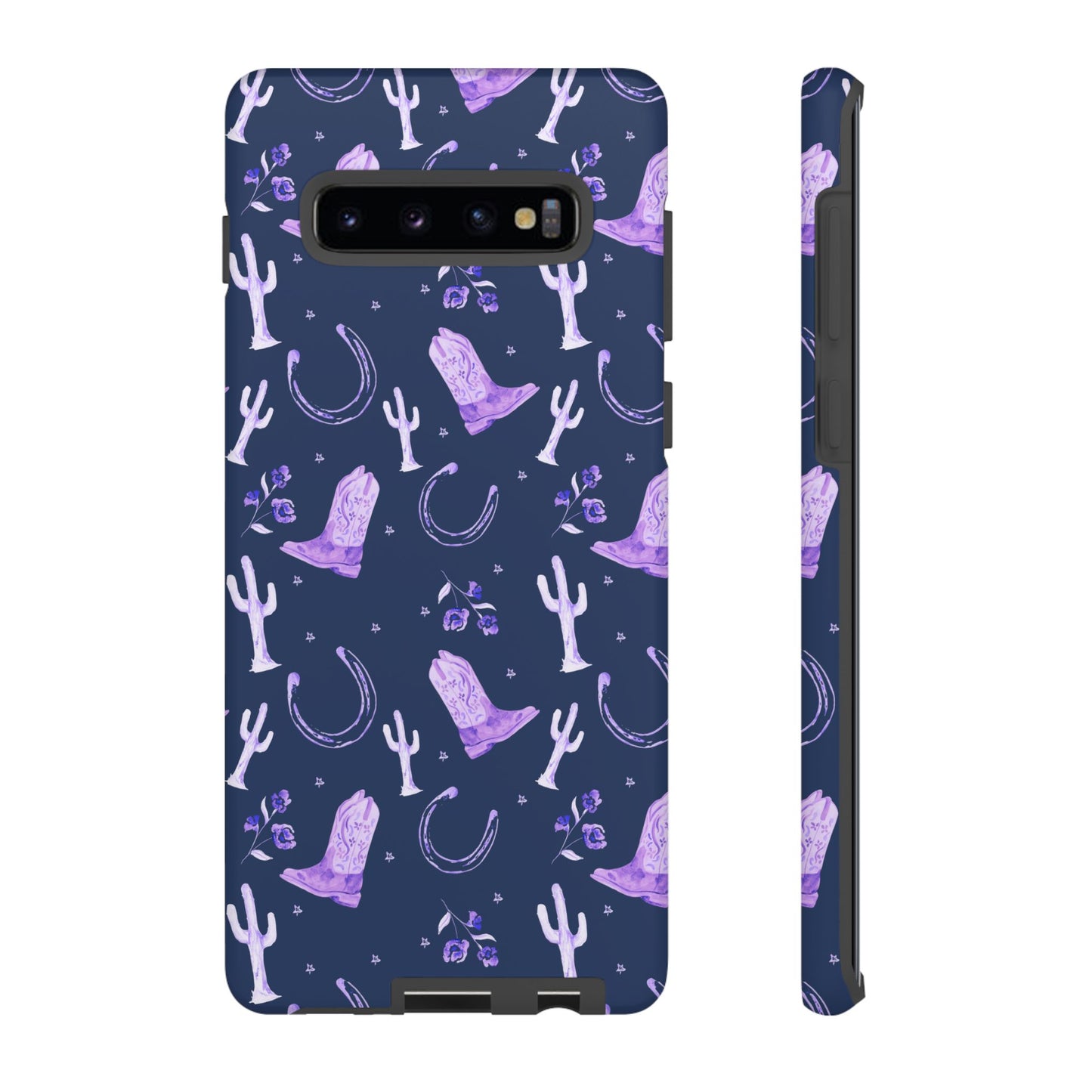 Lucky Boots in Navy and Lavender Tough Phone Case