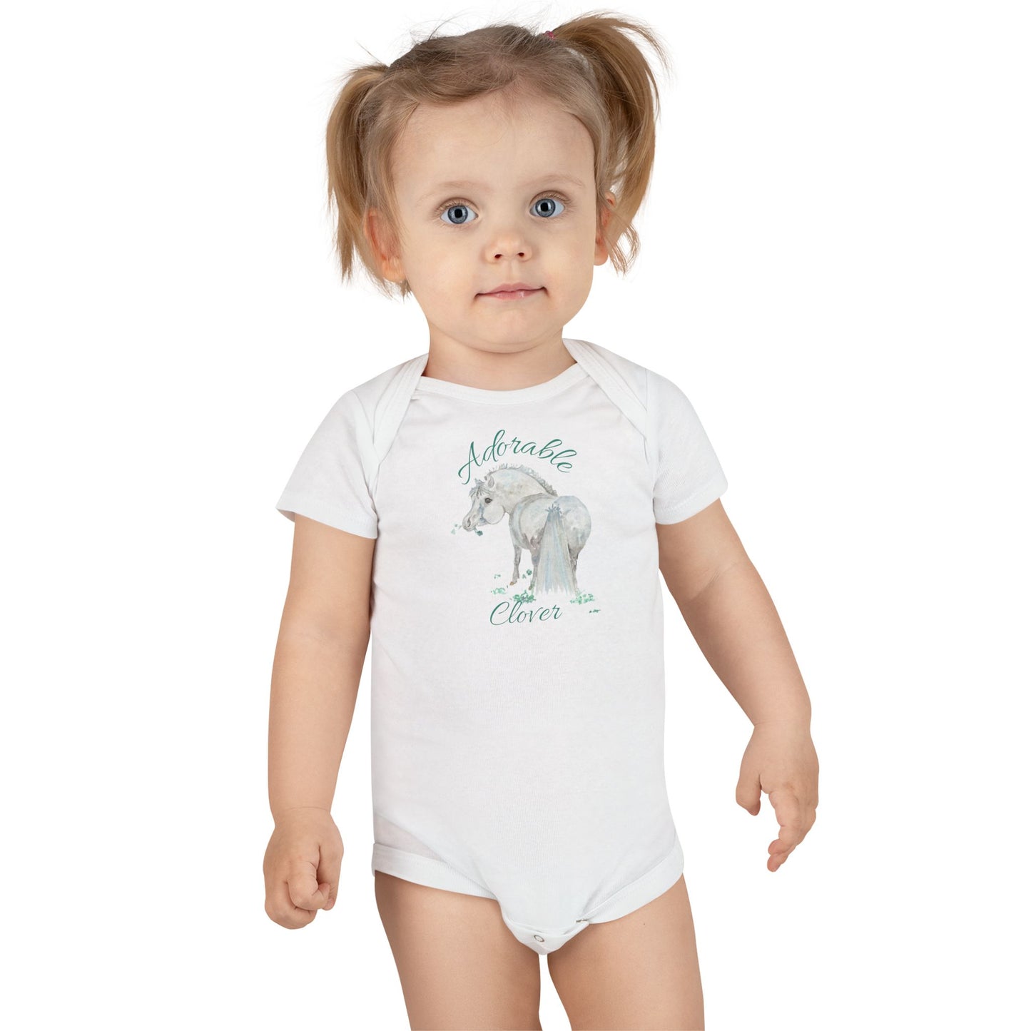 Adorable Little Clover Organic Baby Onesie – Adorable Pony Bodysuit