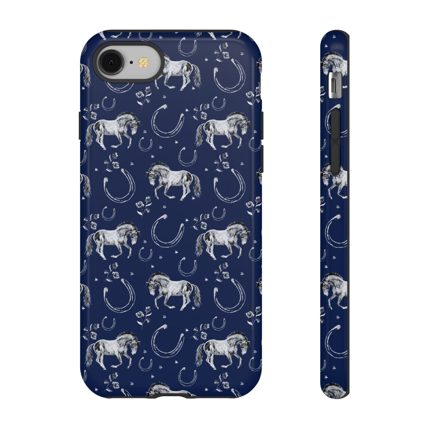 Lucky Mustang Tough Phone Case in Navy