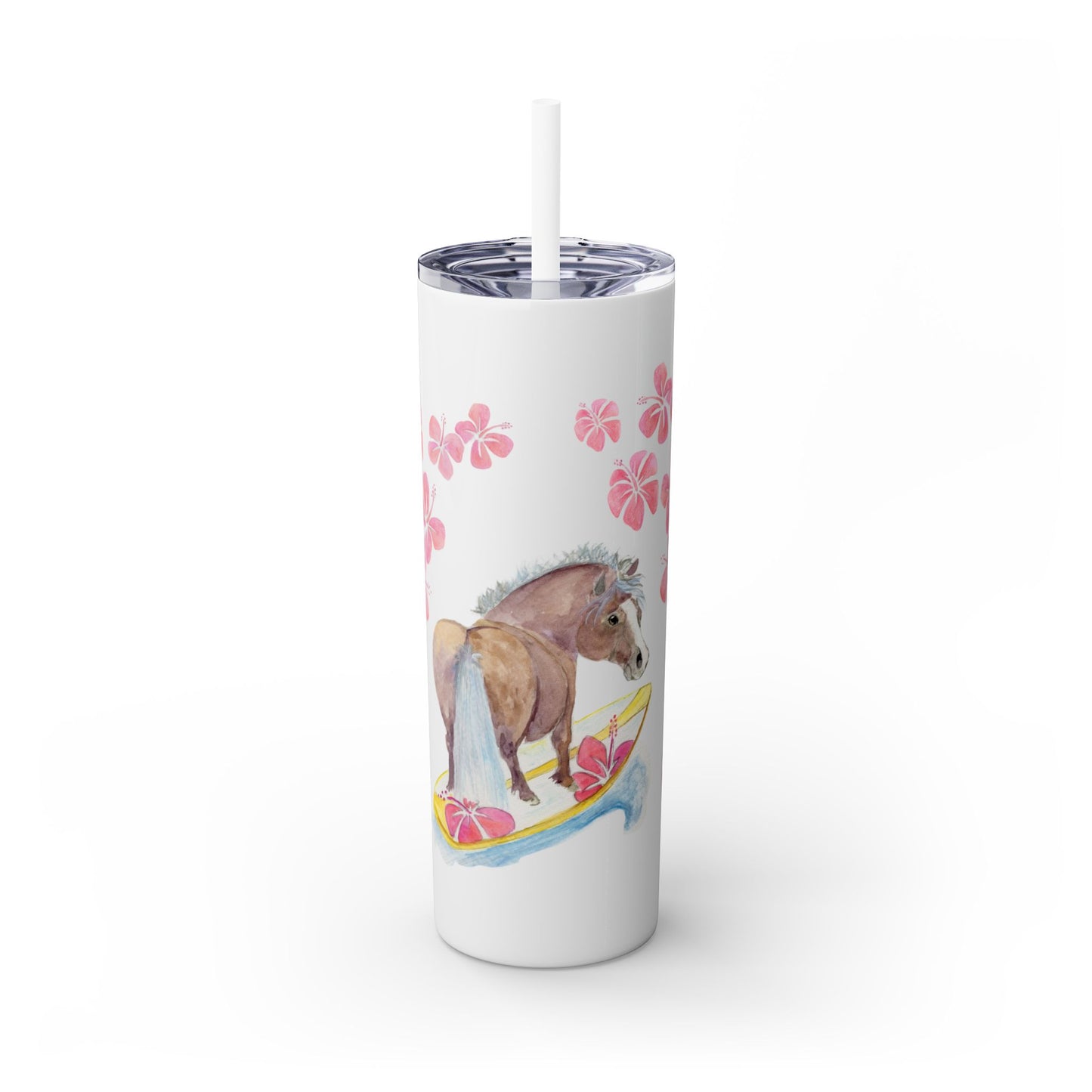 Adorable little sufer   Skinny Tumbler with Straw, 20oz