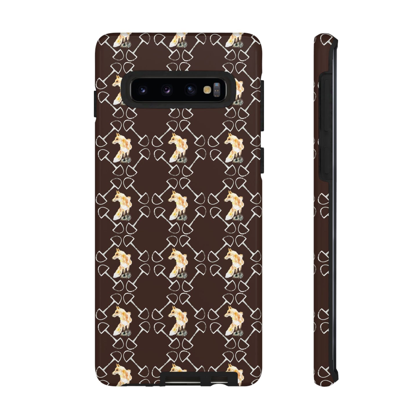 Spring Foxes and Bits in Hazelnut Tough Phone Case