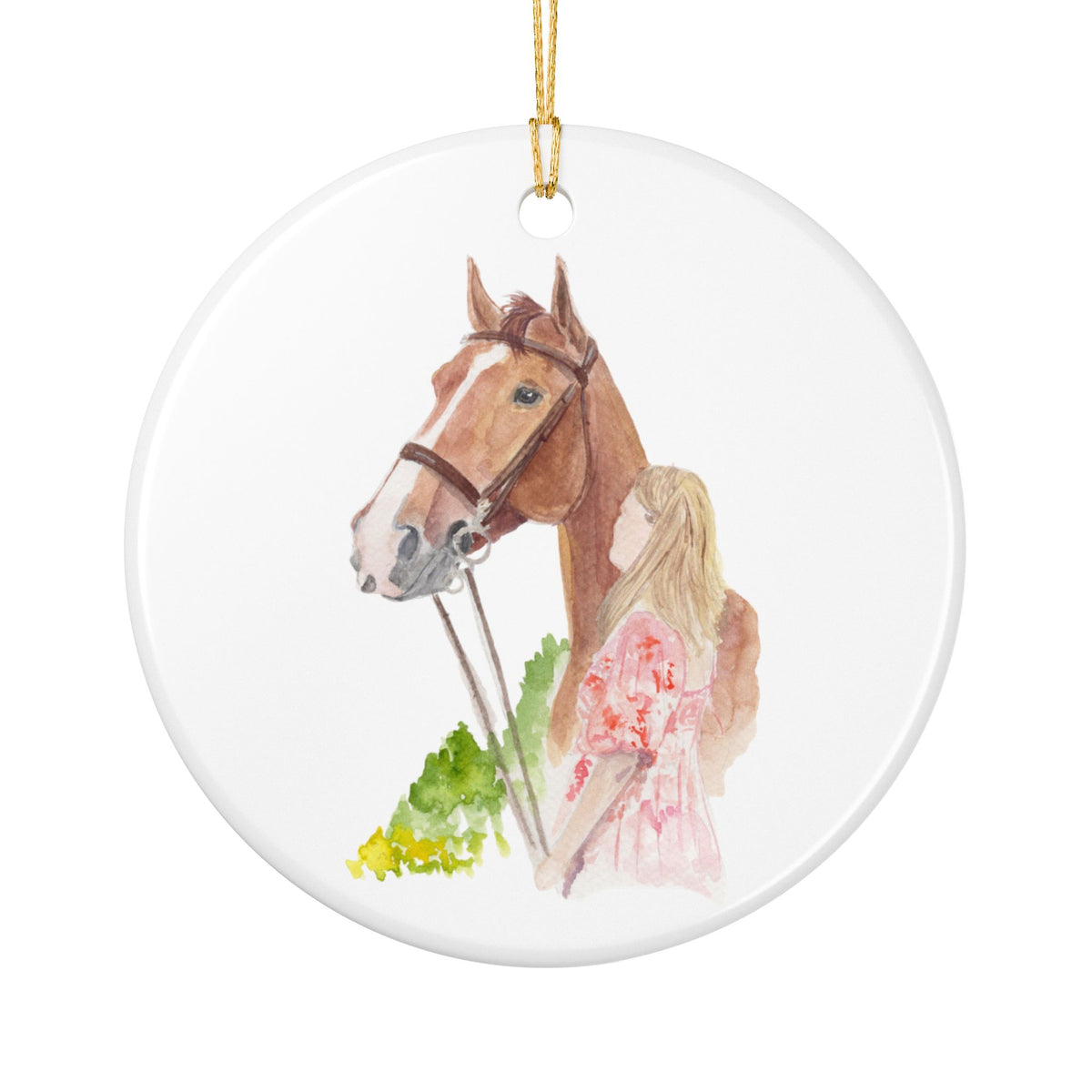 Jerico and Jenna Ceramic Ornament — Cute Black Pony Holiday Decoration
