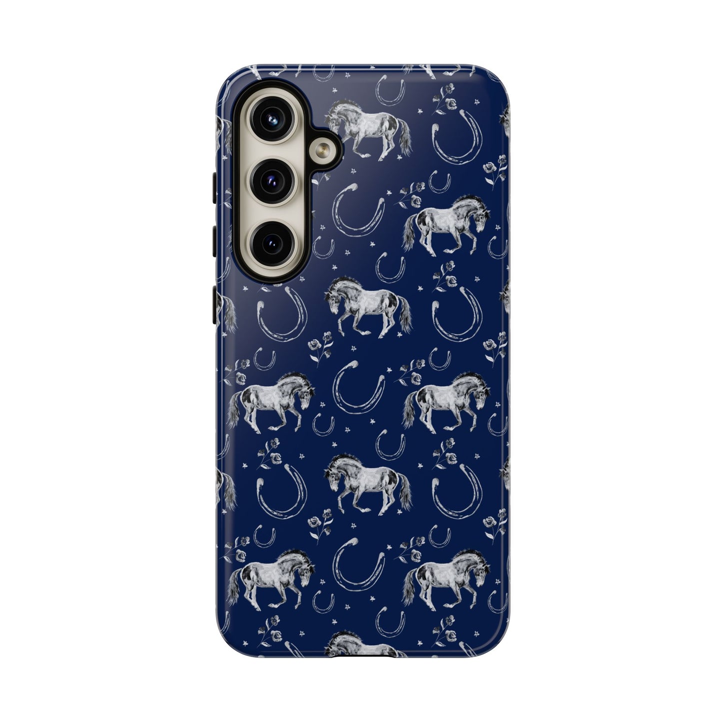 Lucky Mustang Tough Phone Case in Navy