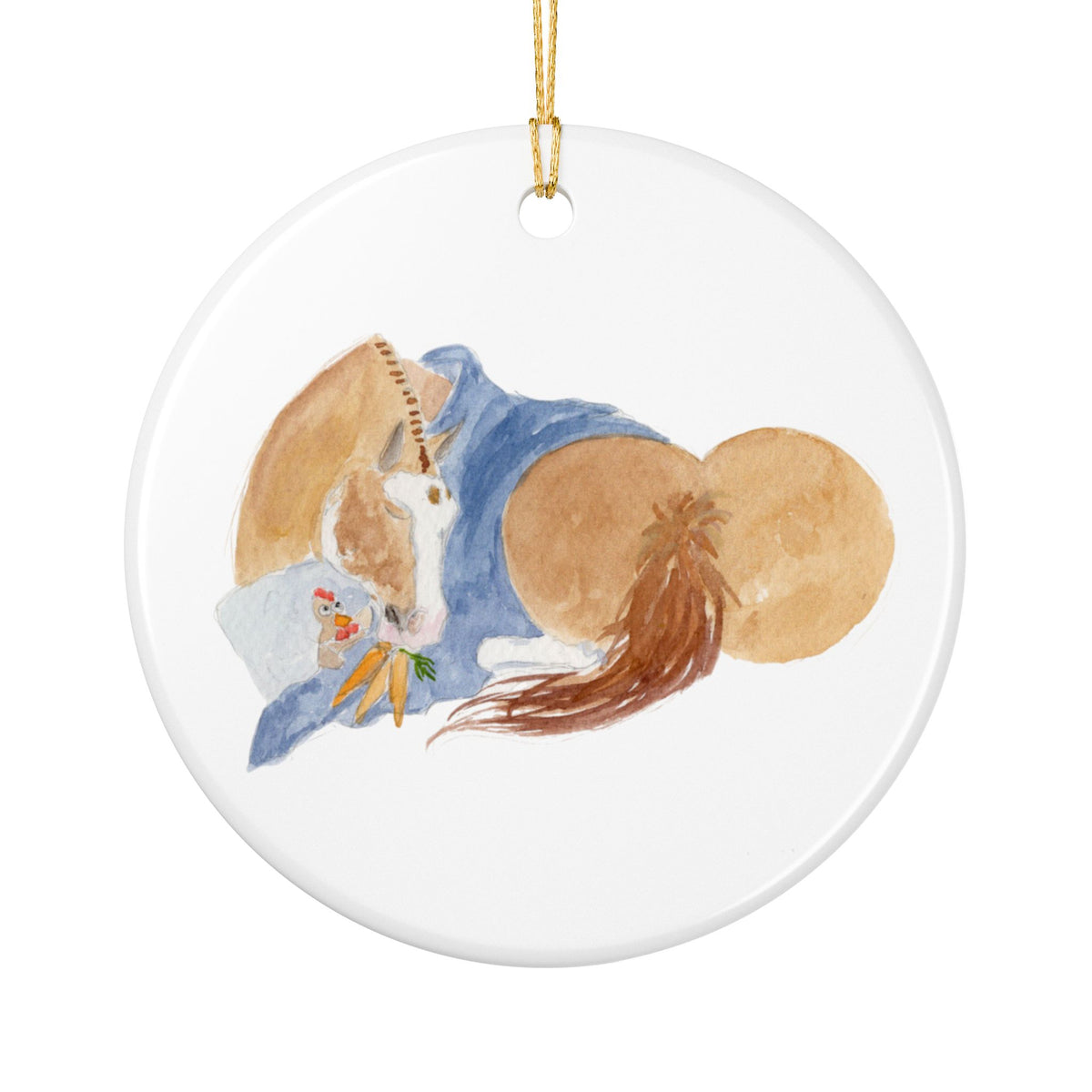 Percy Ceramic Ornament — Cute Black Pony Holiday Decoration