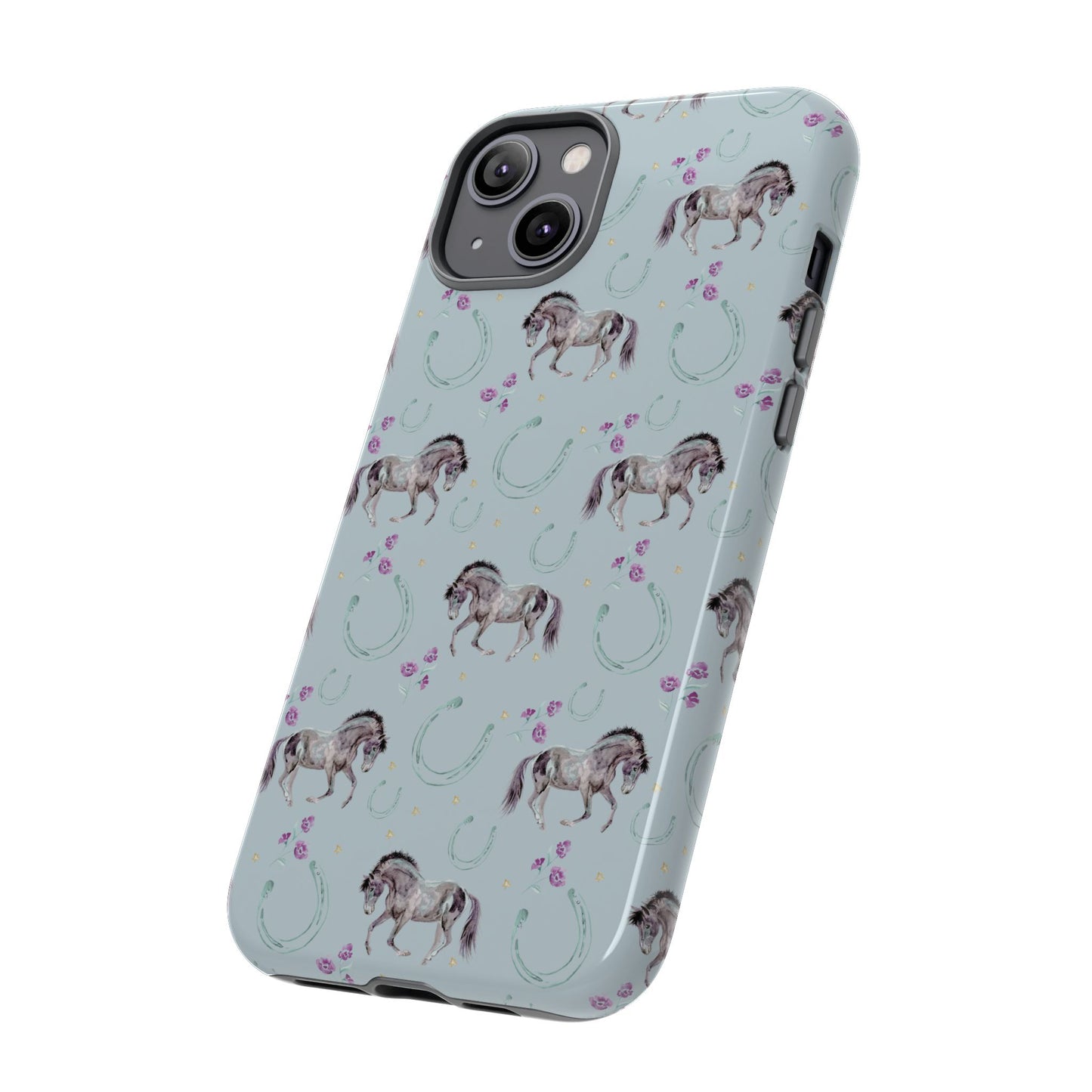 Luck Mustang Tough Phone Case - Light Blue