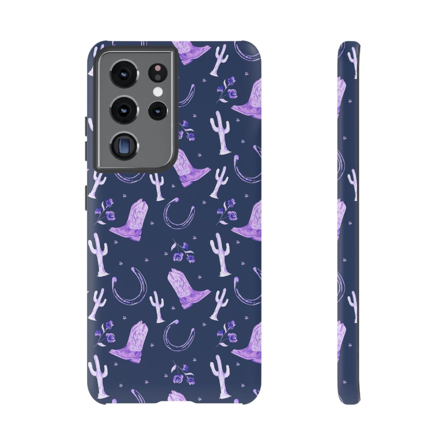 Lucky Boots in Navy and Lavender Tough Phone Case