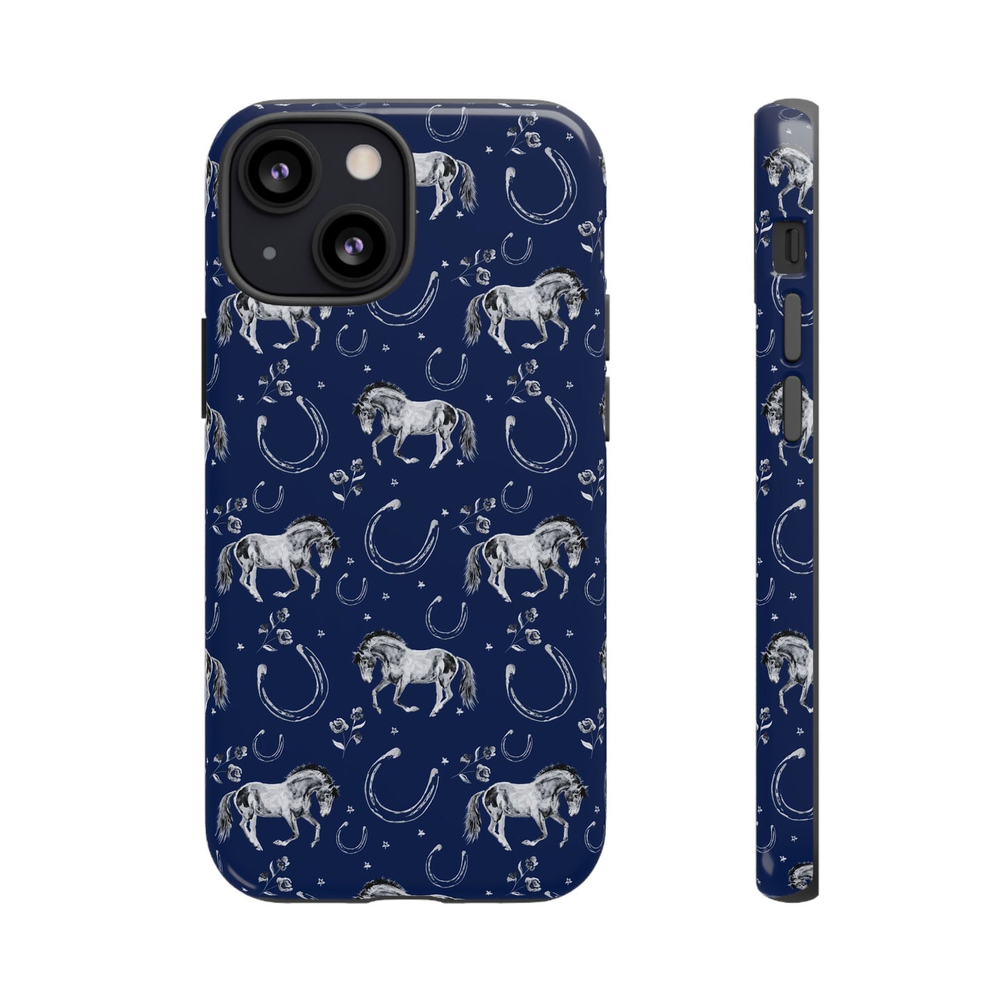 Lucky Mustang Tough Phone Case in Navy