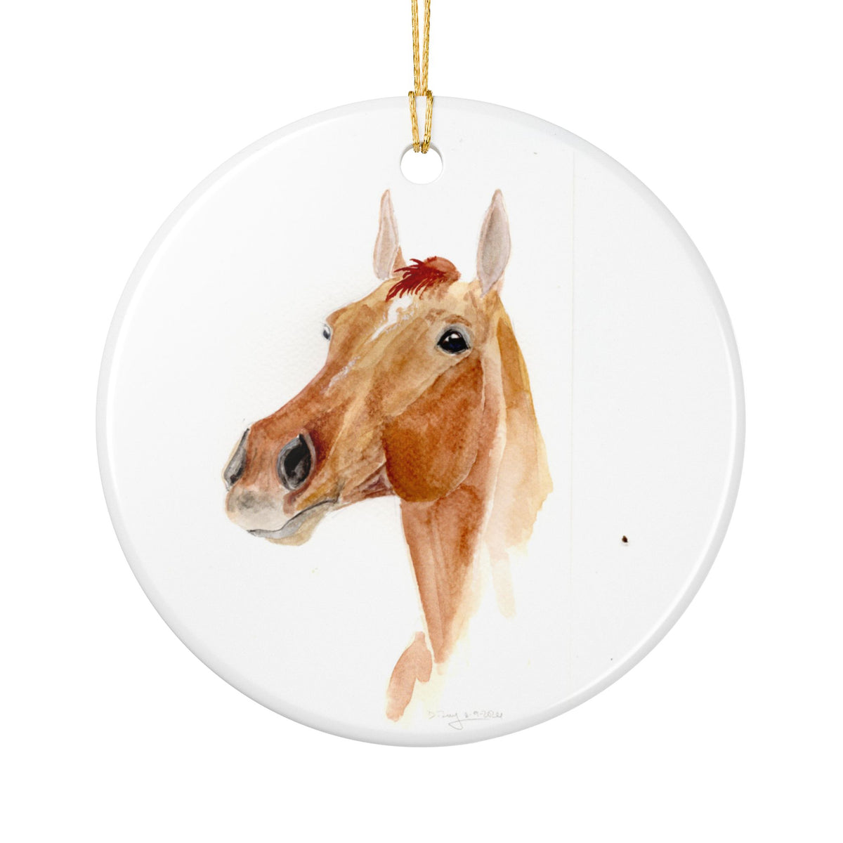 Ficher Ceramic Ornament — Cute Black Pony Holiday Decoration
