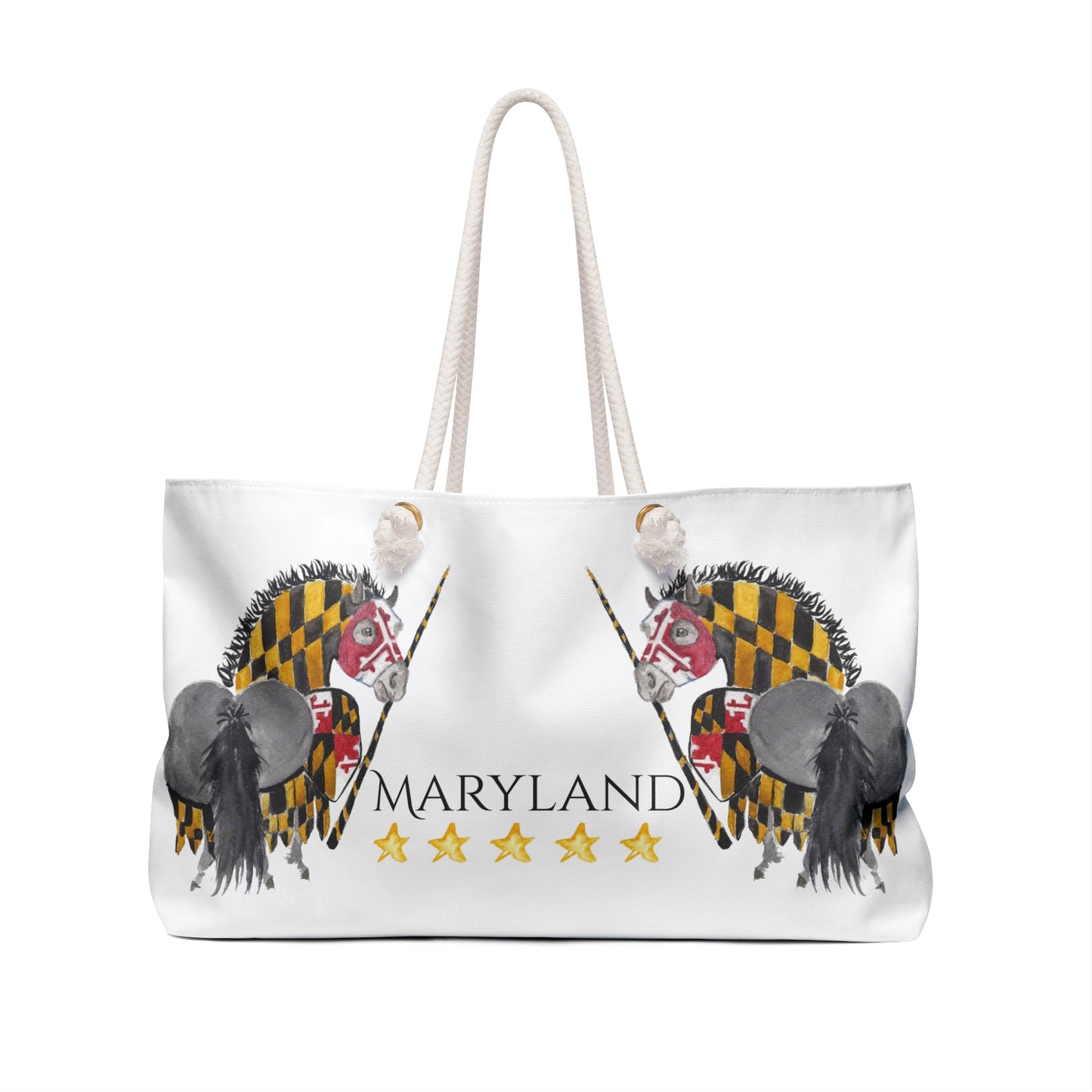 Equestrian Weekender Bag -Adorable little Maryland 5 star" - Stylish Travel Tote for Horse Lovers