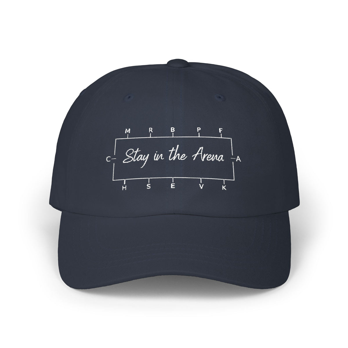Stay in the Arena Dad Cap — Football Field Outline Cap
