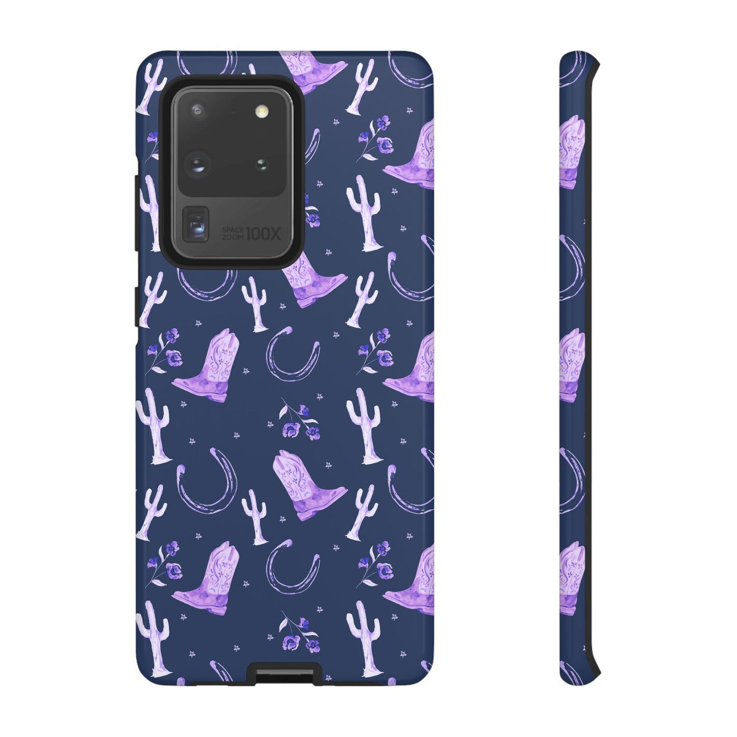 Lucky Boots in Navy and Lavender Tough Phone Case