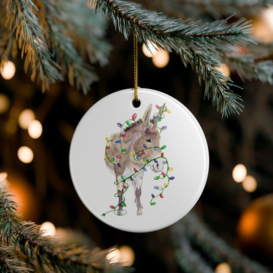 You Light Up My Christmas — Donkey Ornament