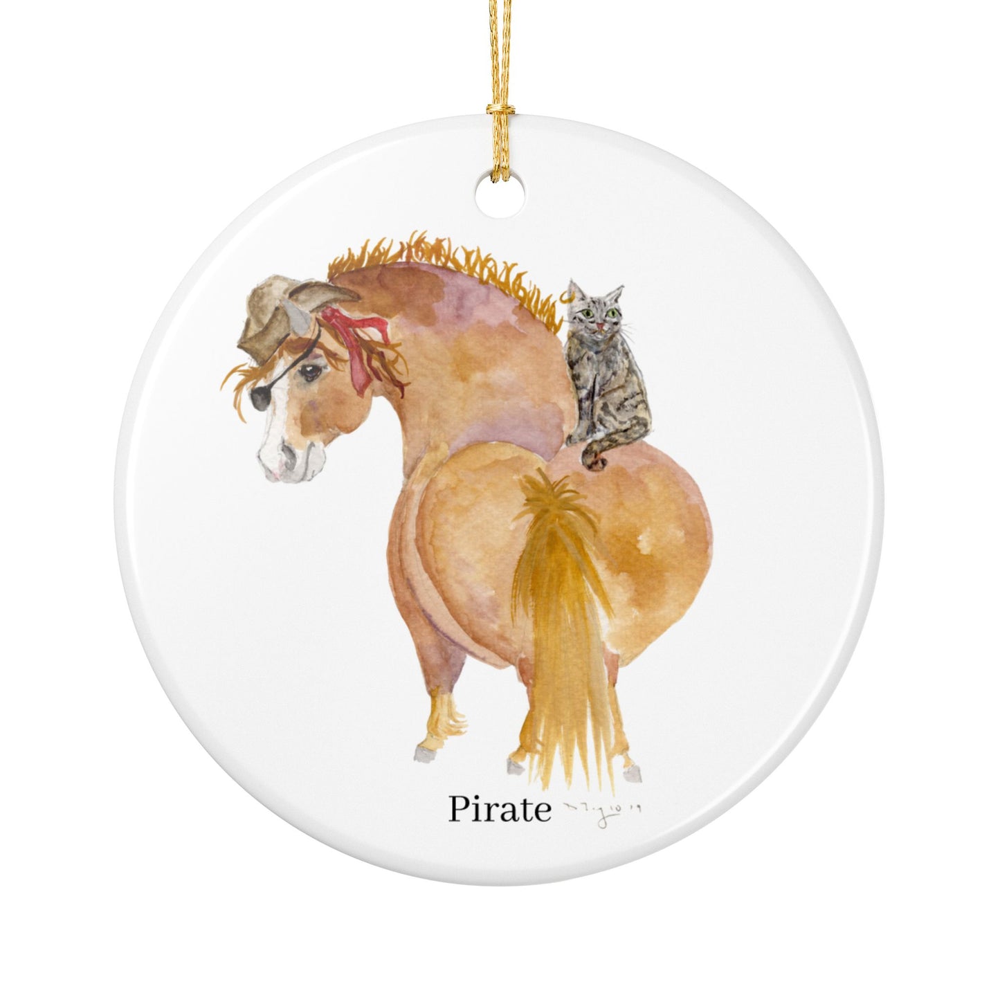 Adorable Pirate Ceramic Ornaments, Custom Holiday Decor, 2-Sided Christmas Ornament, Unique Gift, Home Decoration, Keepsake