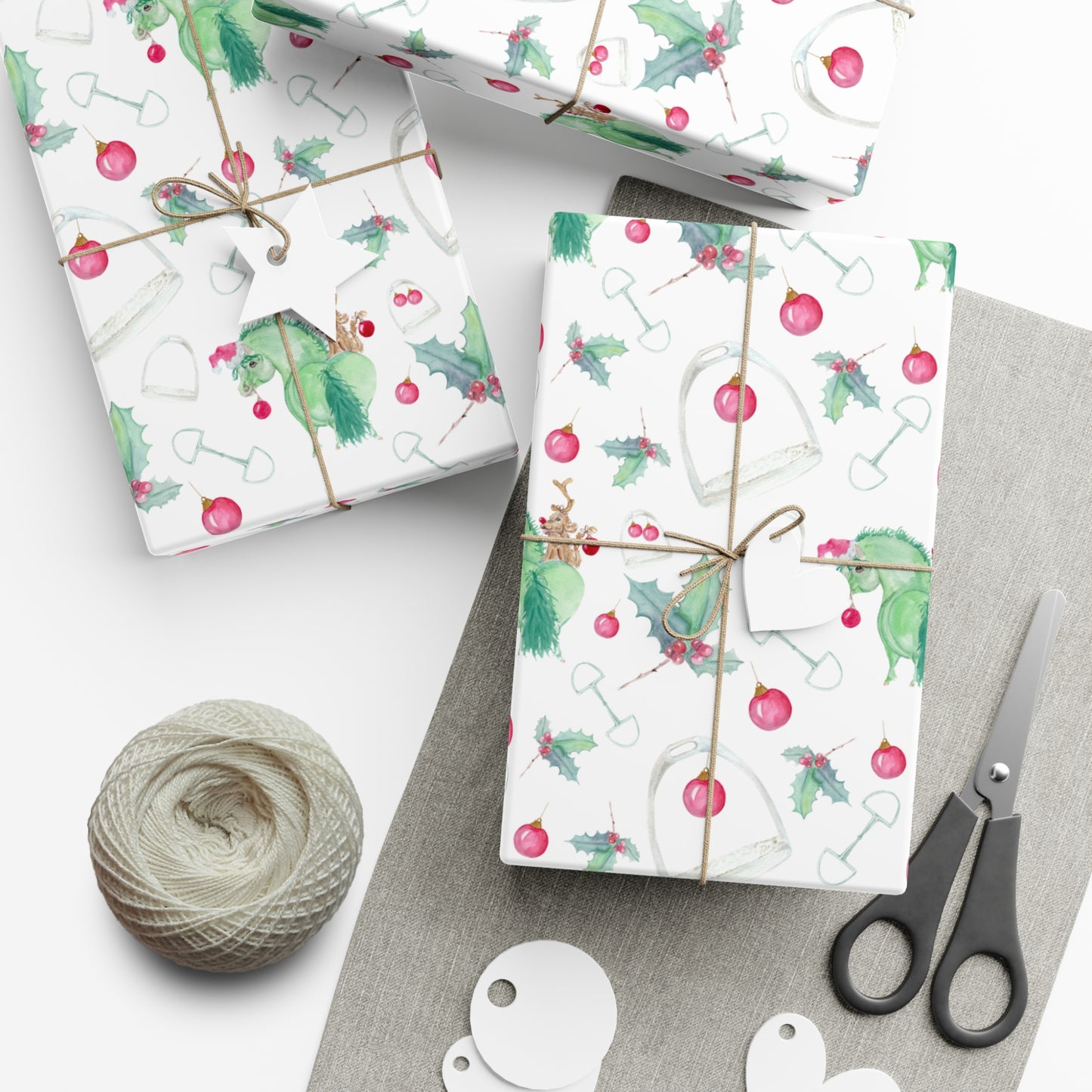 Adorable little Grinchy Pony and Friend Gift Wrap Papers