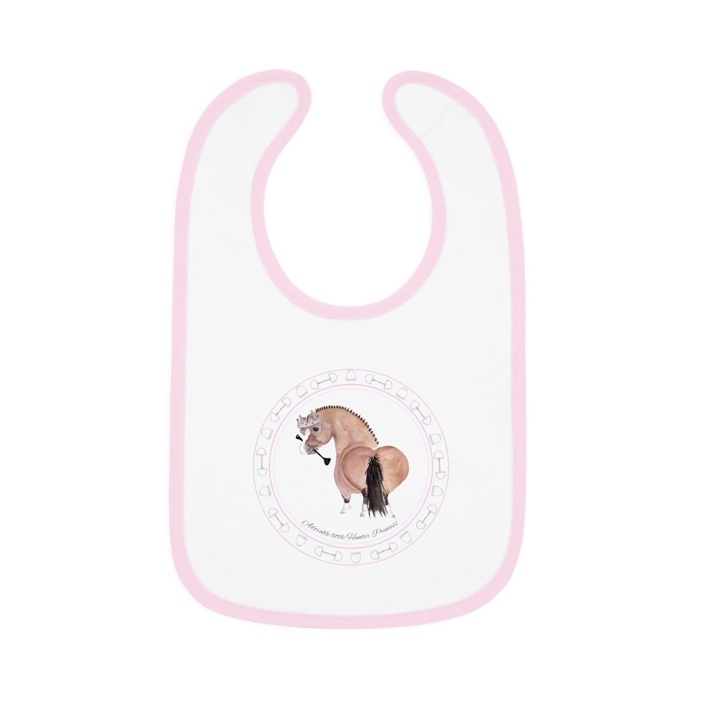 Adorable Hunter Princess Baby Bib  — Soft Contrast Trim Feeding Bib