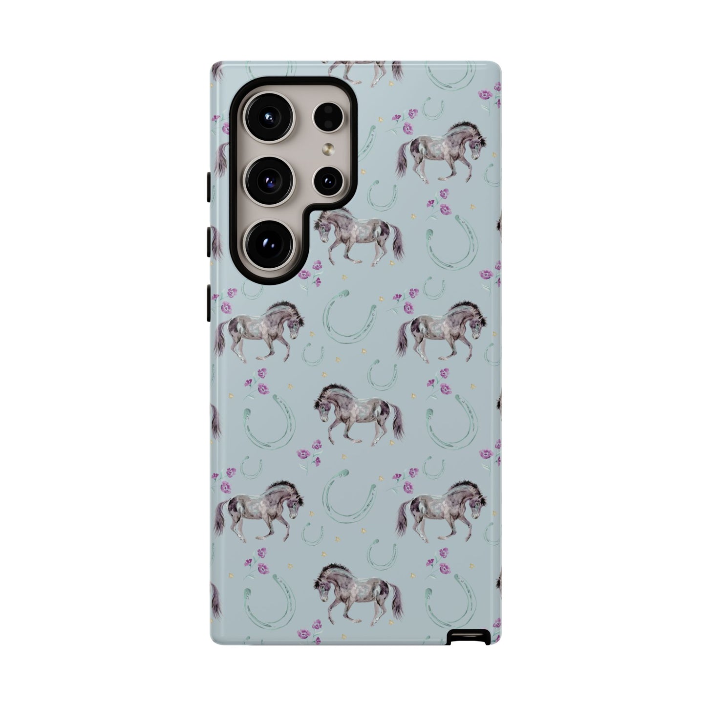 Luck Mustang Tough Phone Case - Light Blue