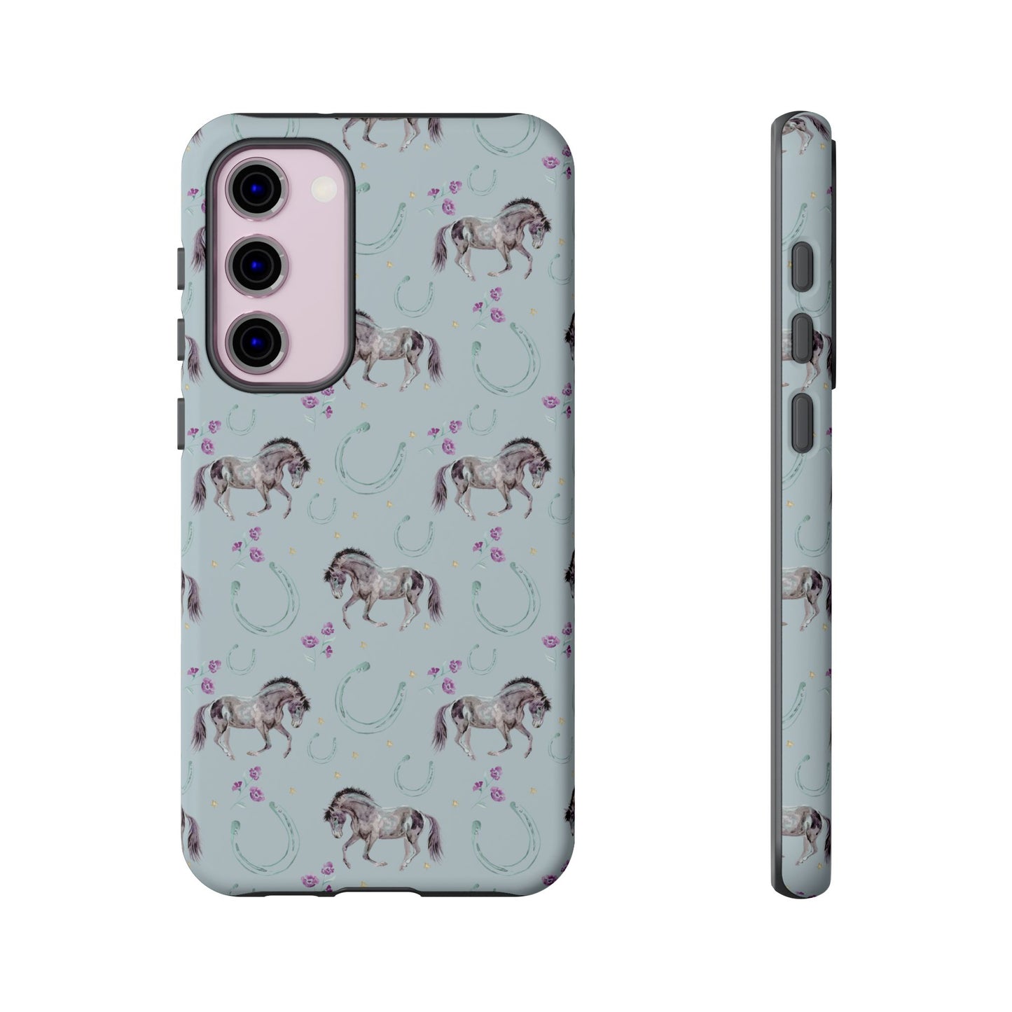 Luck Mustang Tough Phone Case - Light Blue