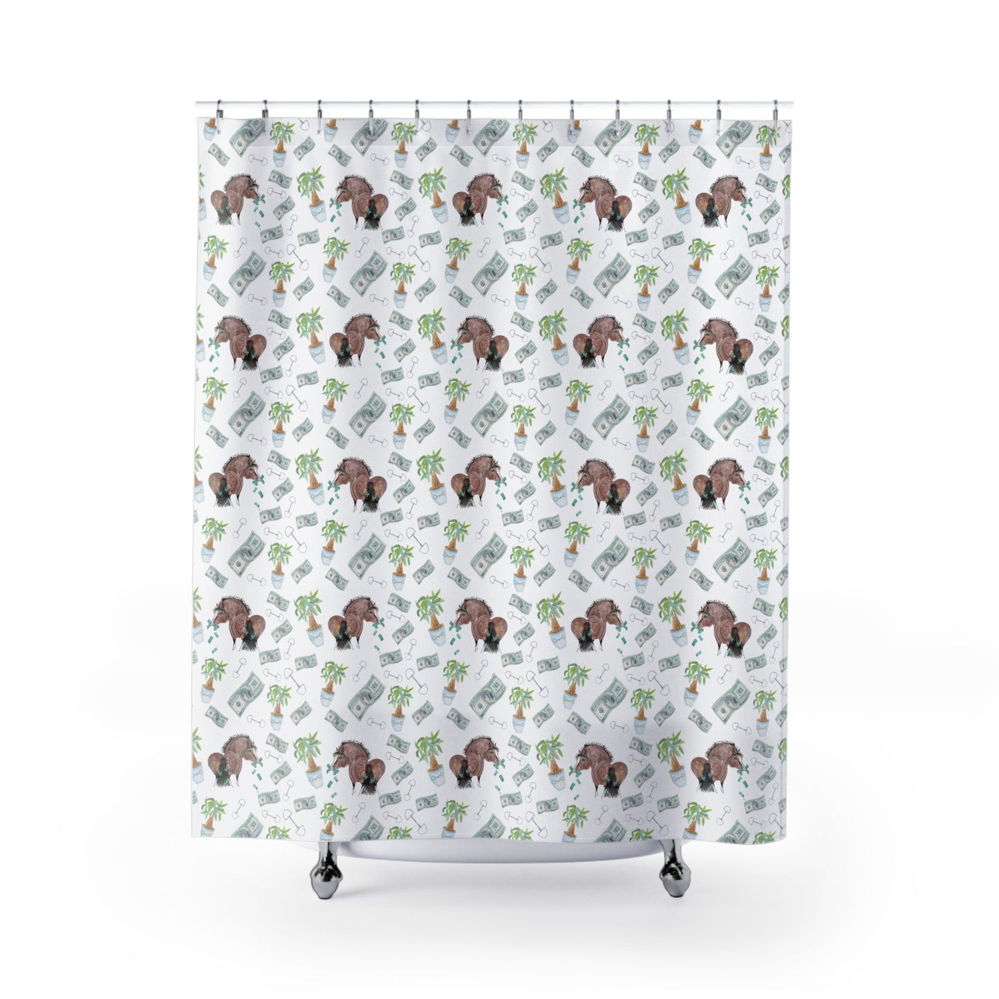 Shower Curtains - Adorable Little Money Bags Print