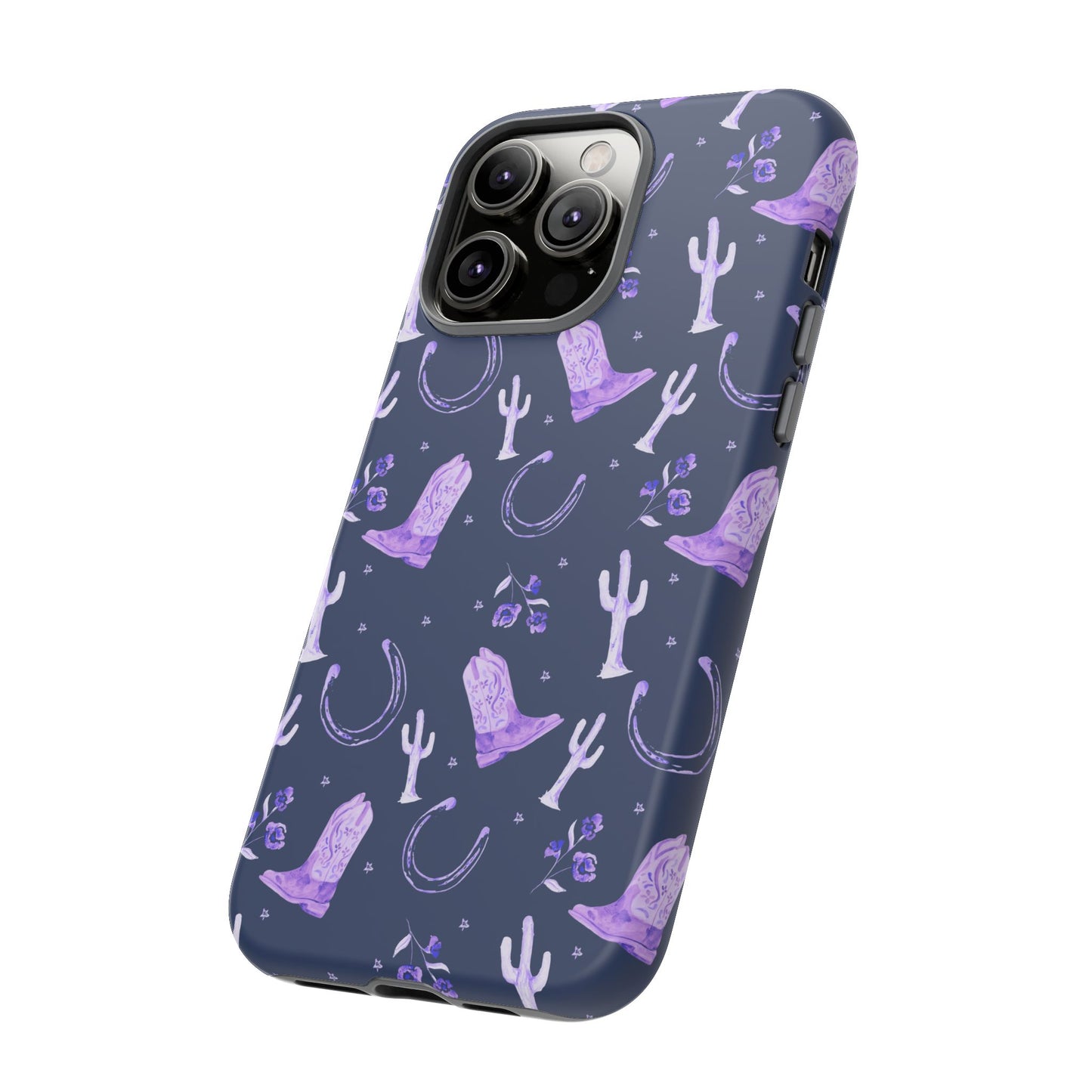 Lucky Boots in Navy and Lavender Tough Phone Case