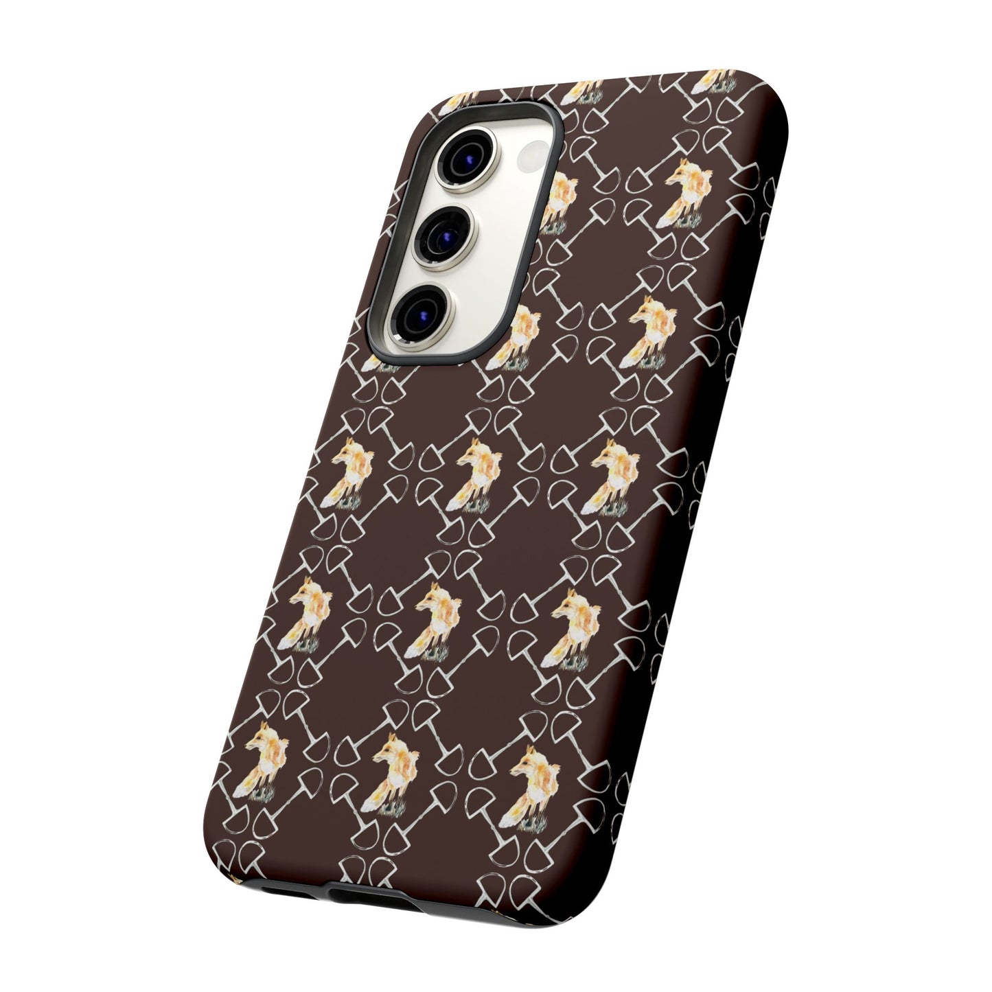 Spring Foxes and Bits in Hazelnut Tough Phone Case