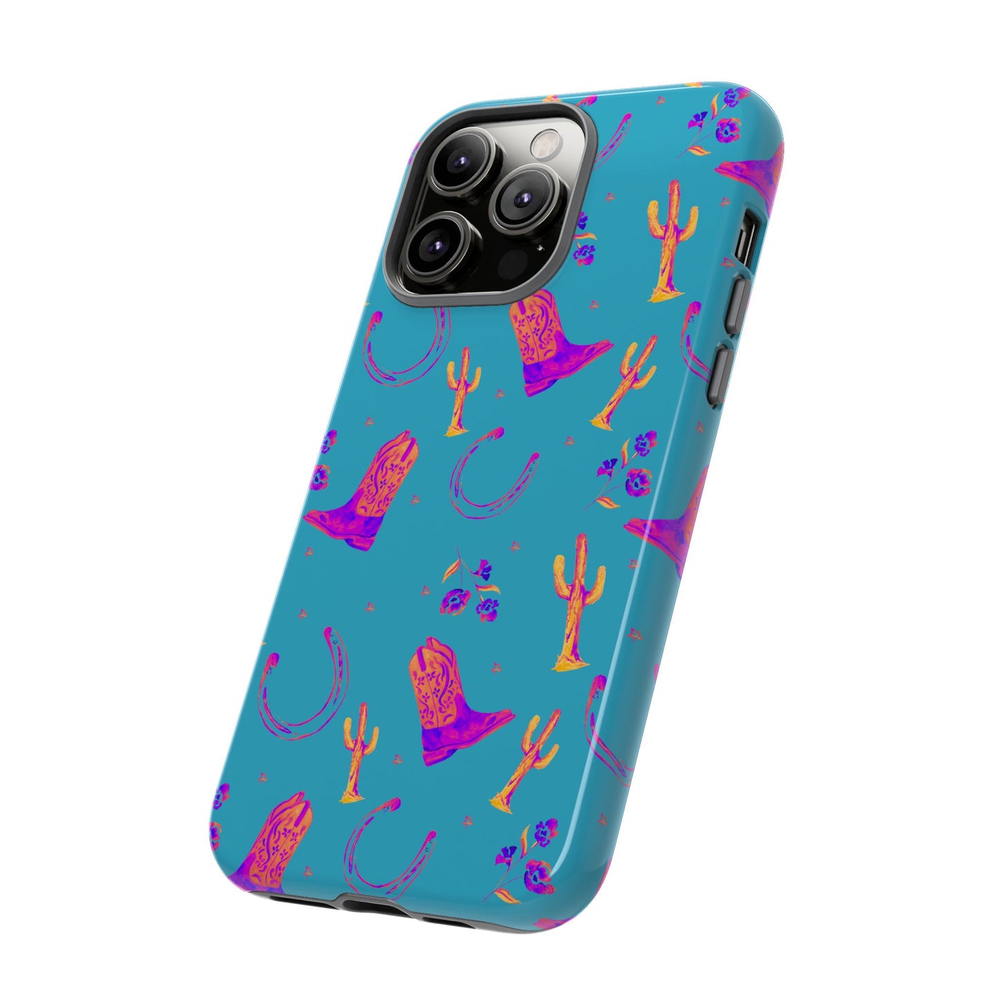 Lucky Boots in Teal Tough Phone Case