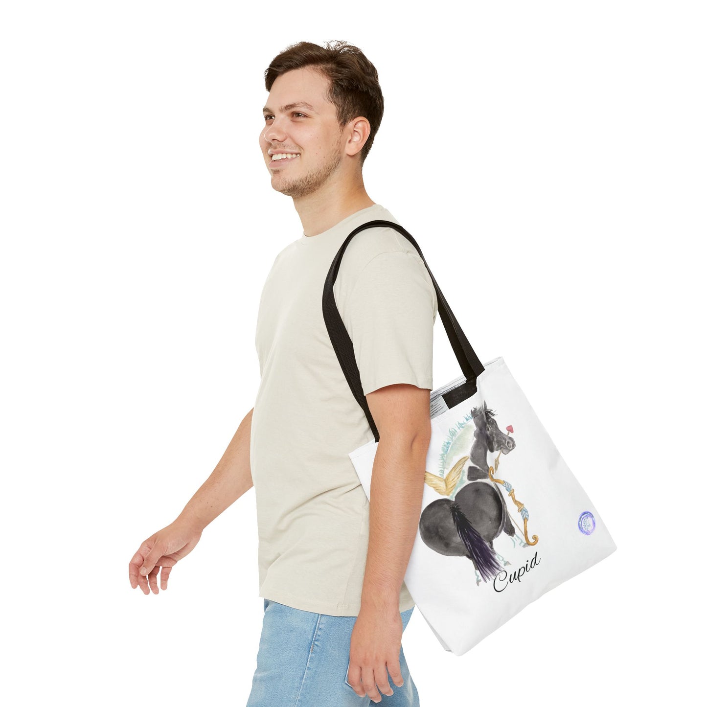 Adorable little Cupid Tote Bag - Whimsical Equestrian Design