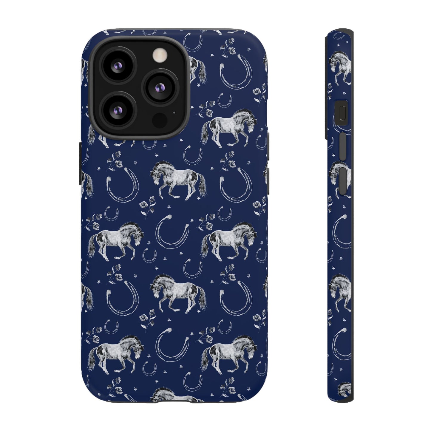 Lucky Mustang Tough Phone Case in Navy