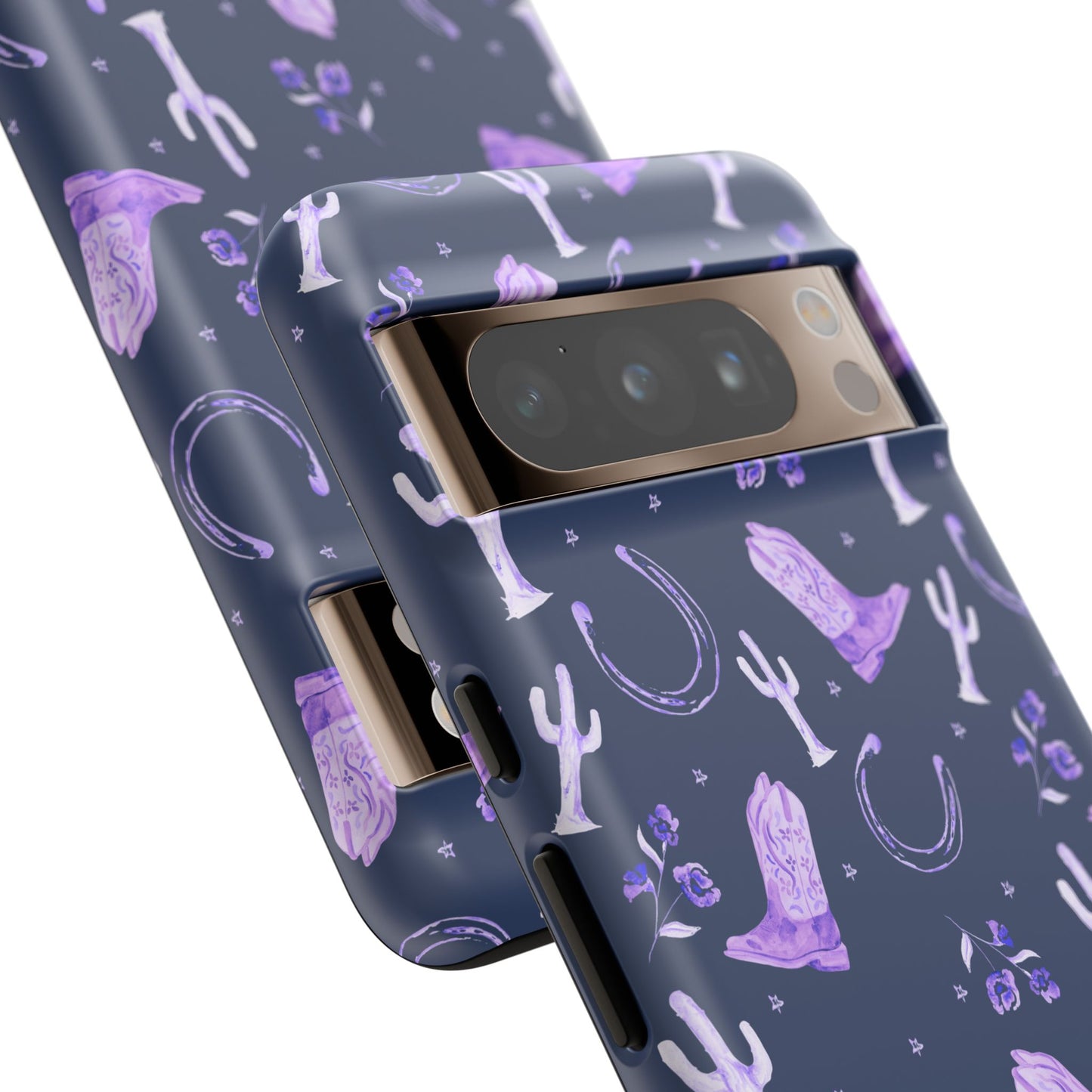 Lucky Boots in Navy and Lavender Tough Phone Case