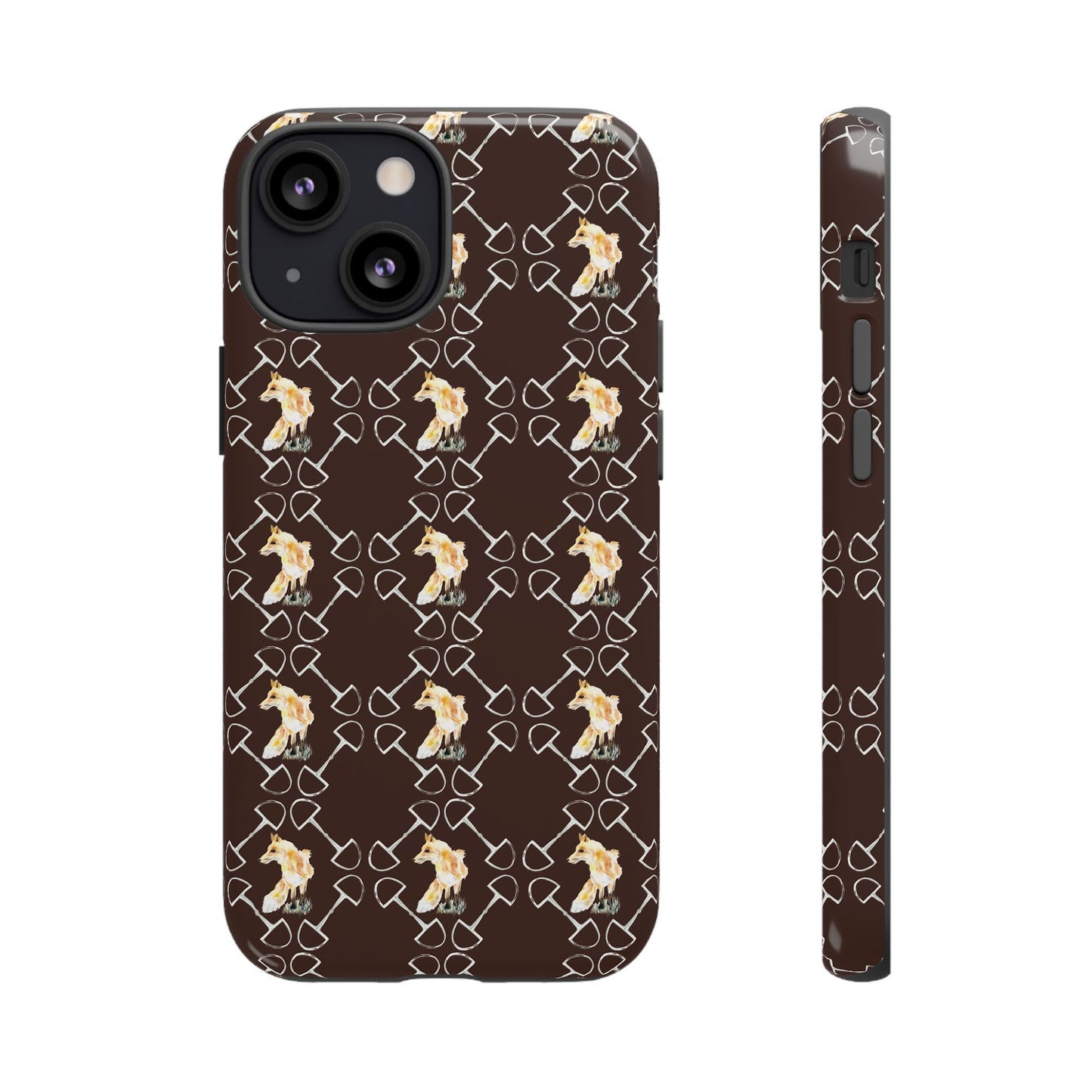 Spring Foxes and Bits in Hazelnut Tough Phone Case